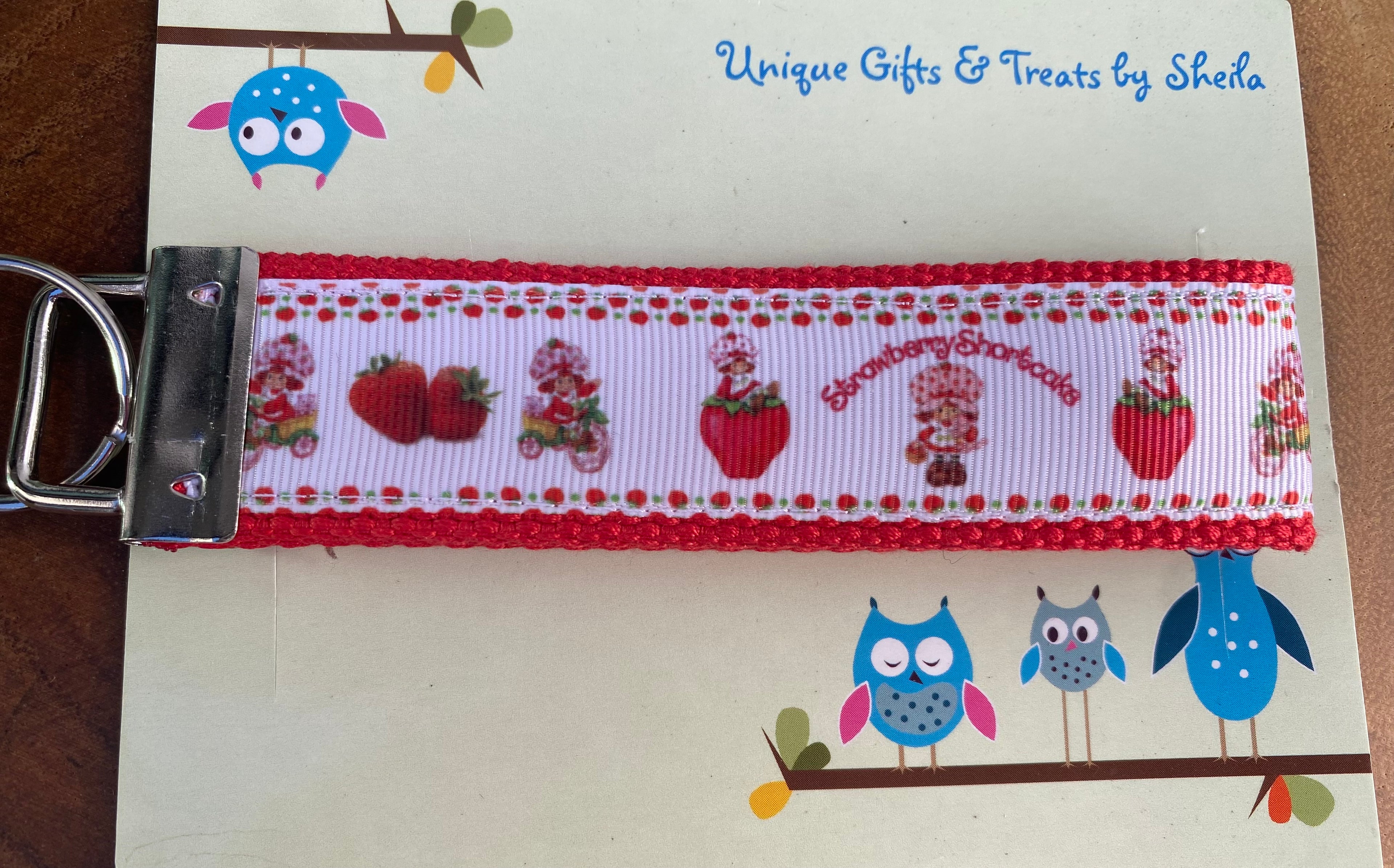 Strawberry Doll Keychain; Keyfob