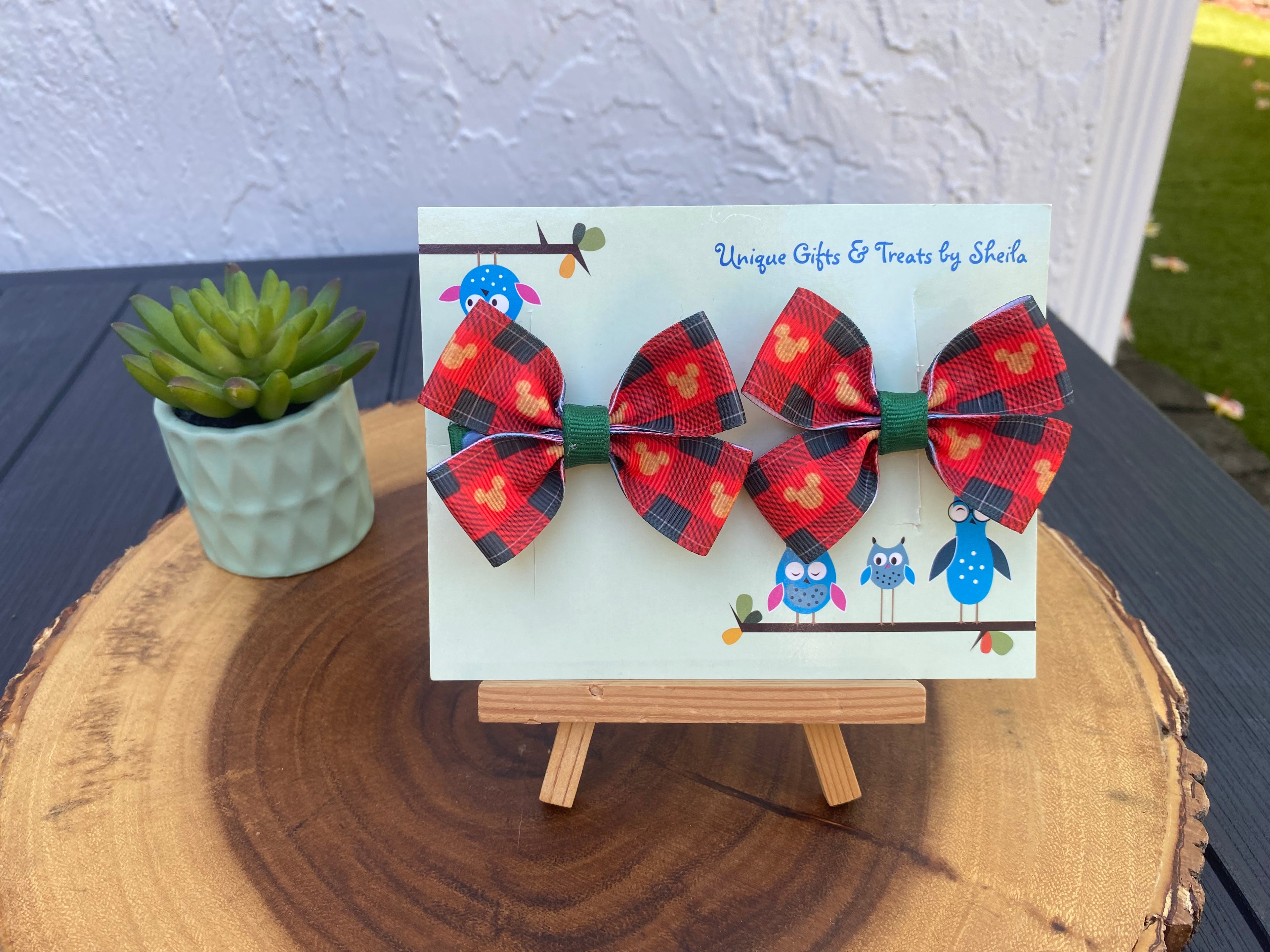 Disney Plaid Christmas Hairbows