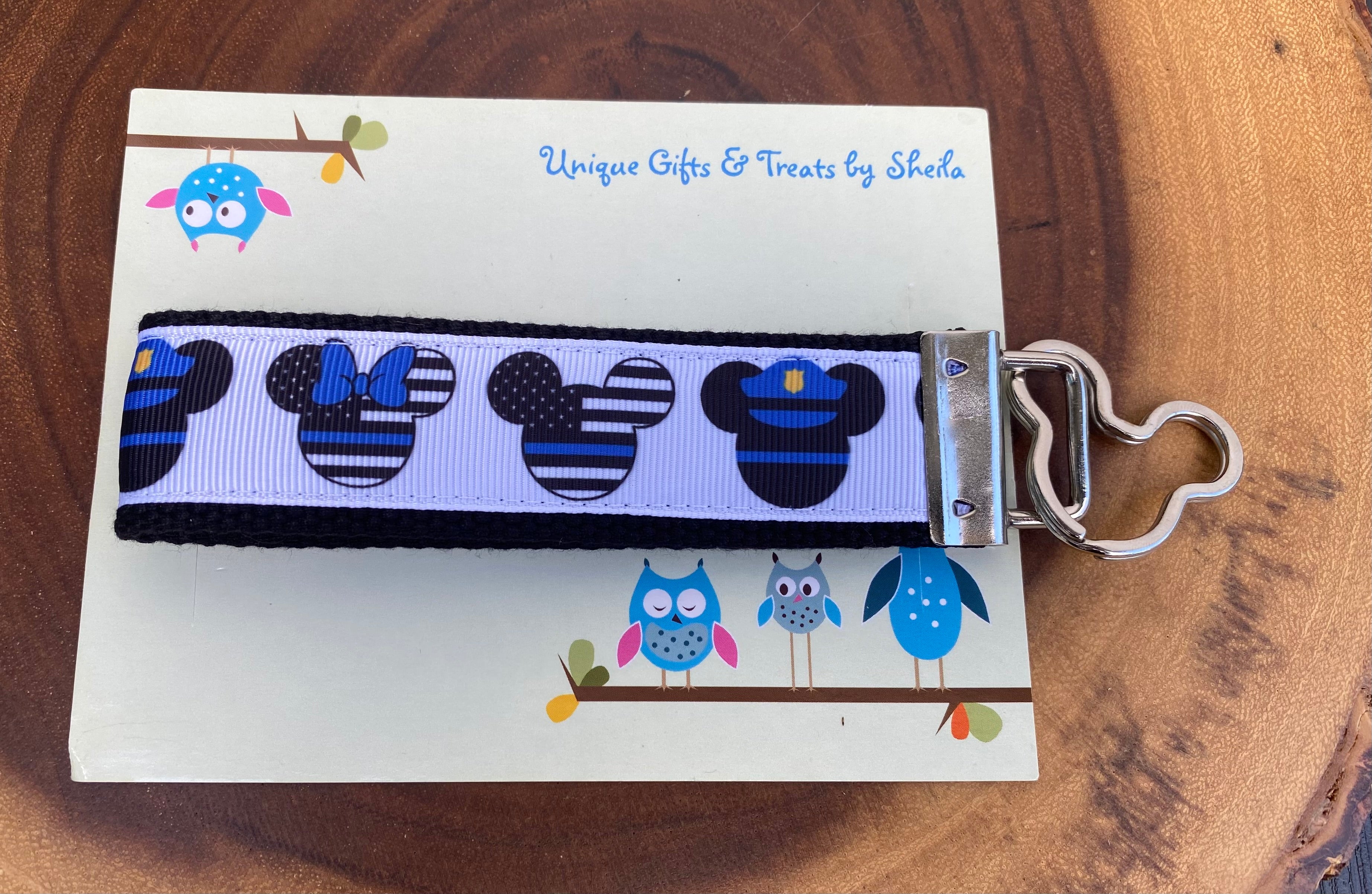 Mickey and Minnie Police Officer Keychain; Keyfob