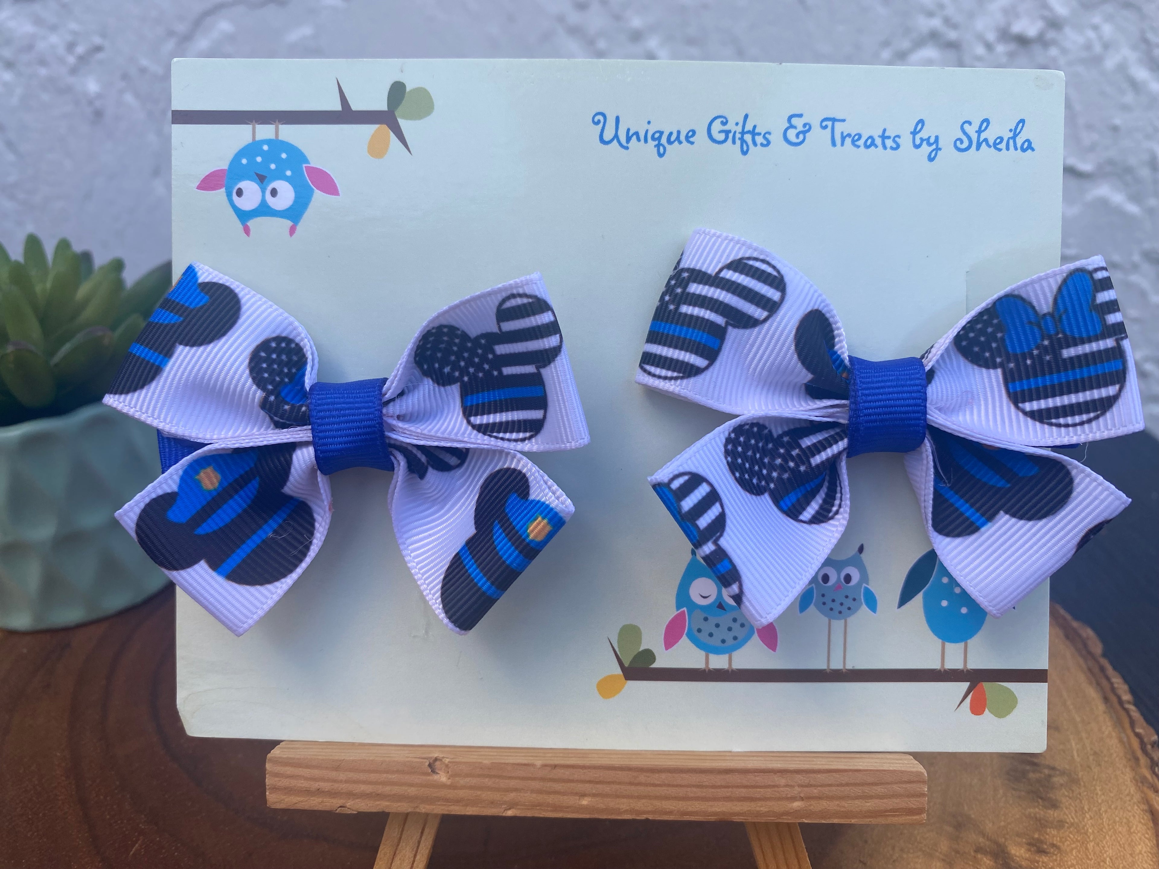 Mickey Mouse Police Officer Hairbows
