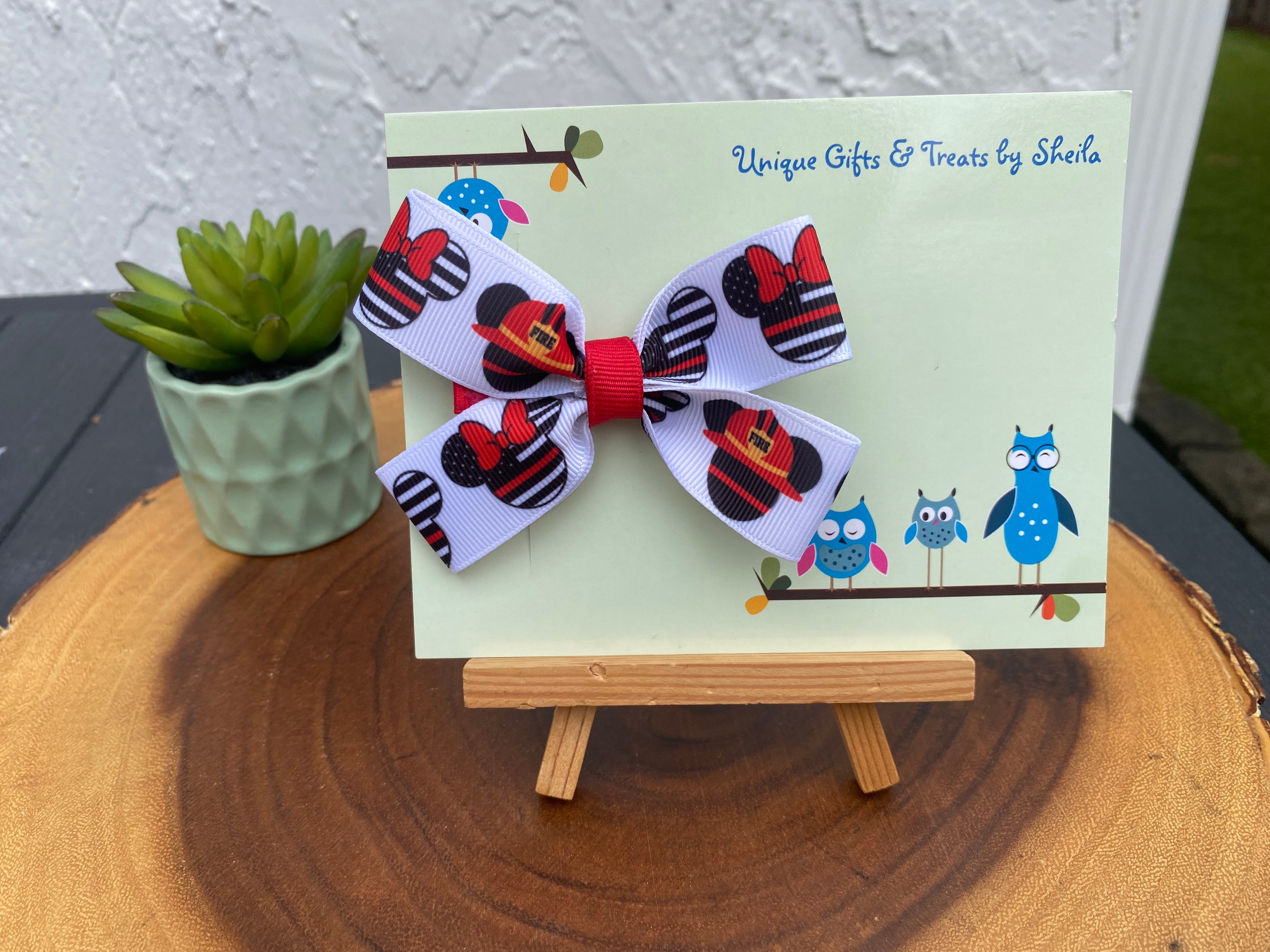 Disney Mickey Firefighter Hairbow