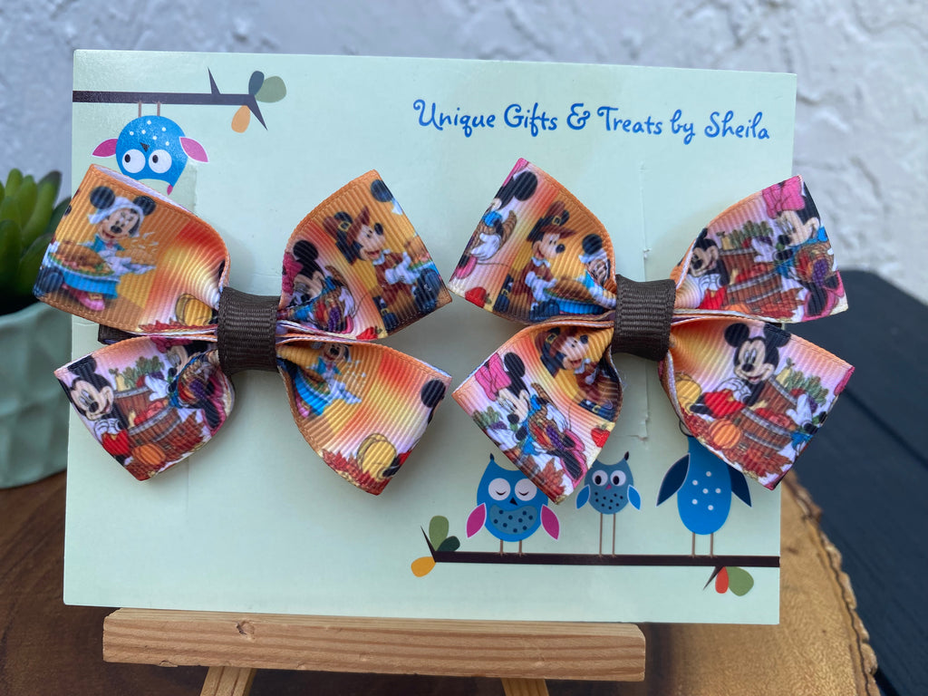 Mickey and Minnie Thanksgiving Hairbows