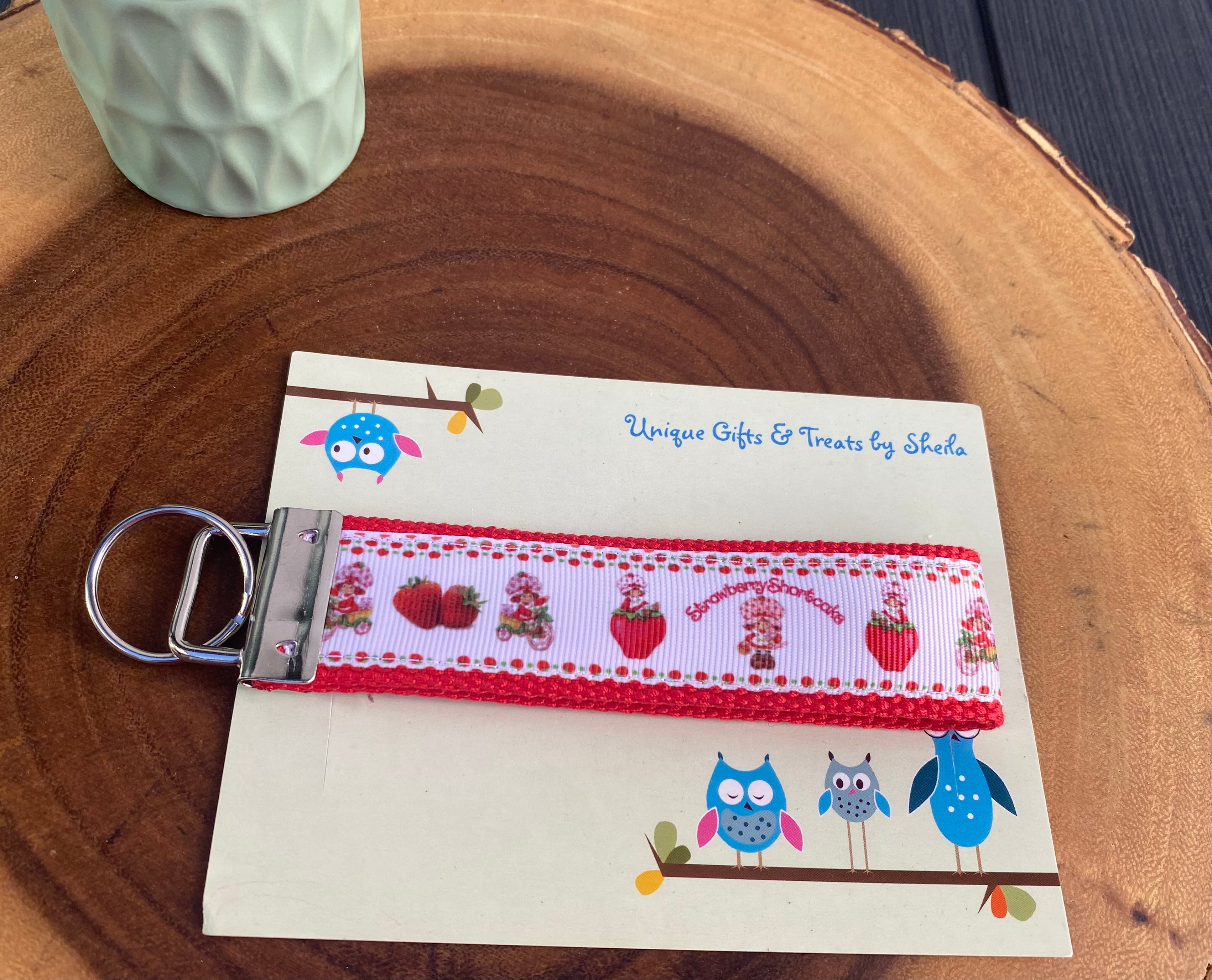 Strawberry Doll Keychain; Keyfob