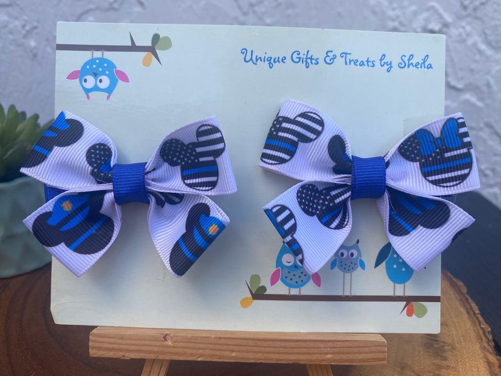 Mickey Mouse Police Officer Hairbows