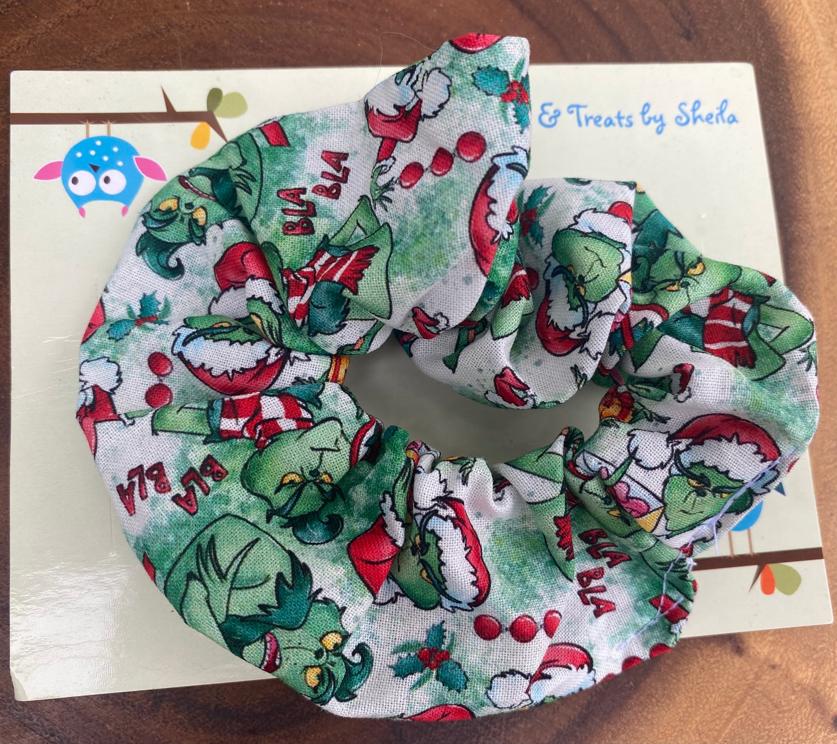 Green Christmas Monster Scrunchie