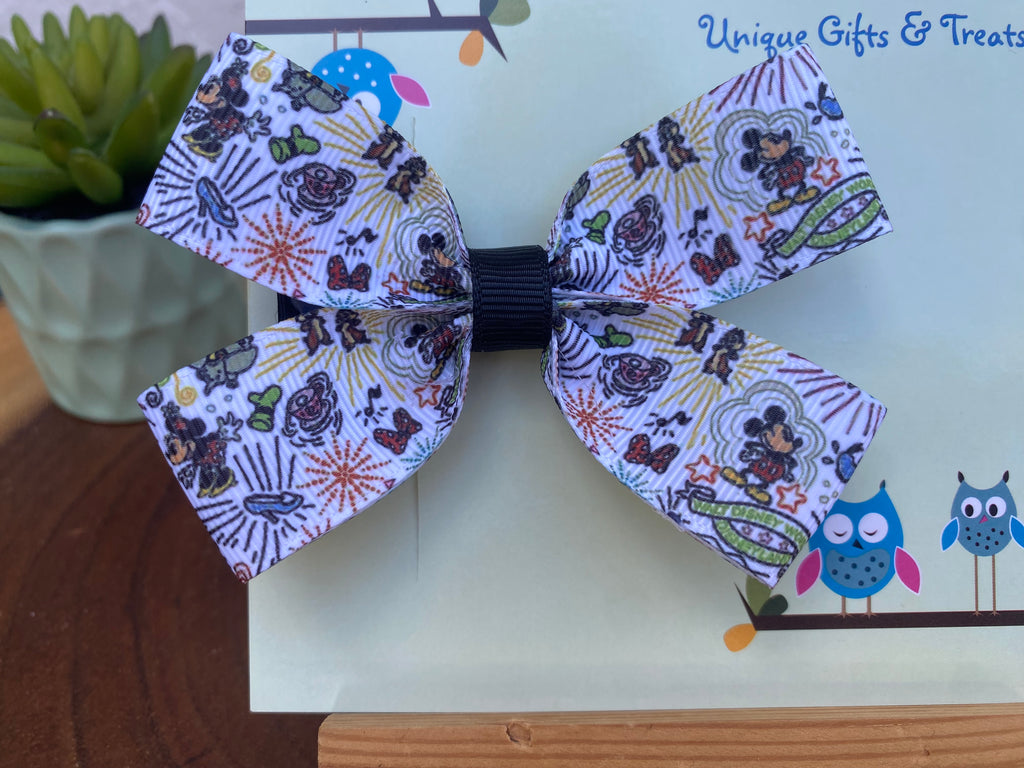 Disney Dooney Inspired Sketch Print Hairbow