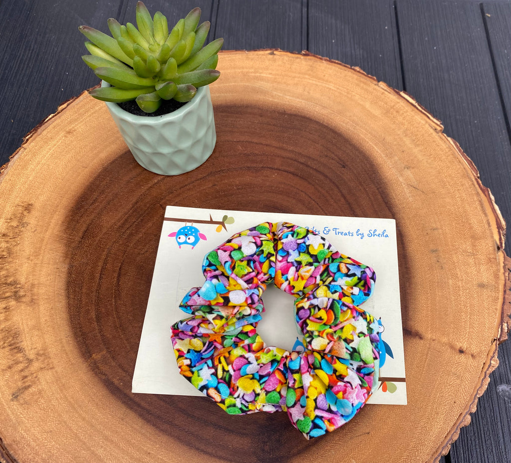 Sprinkles; Confetti Scrunchie