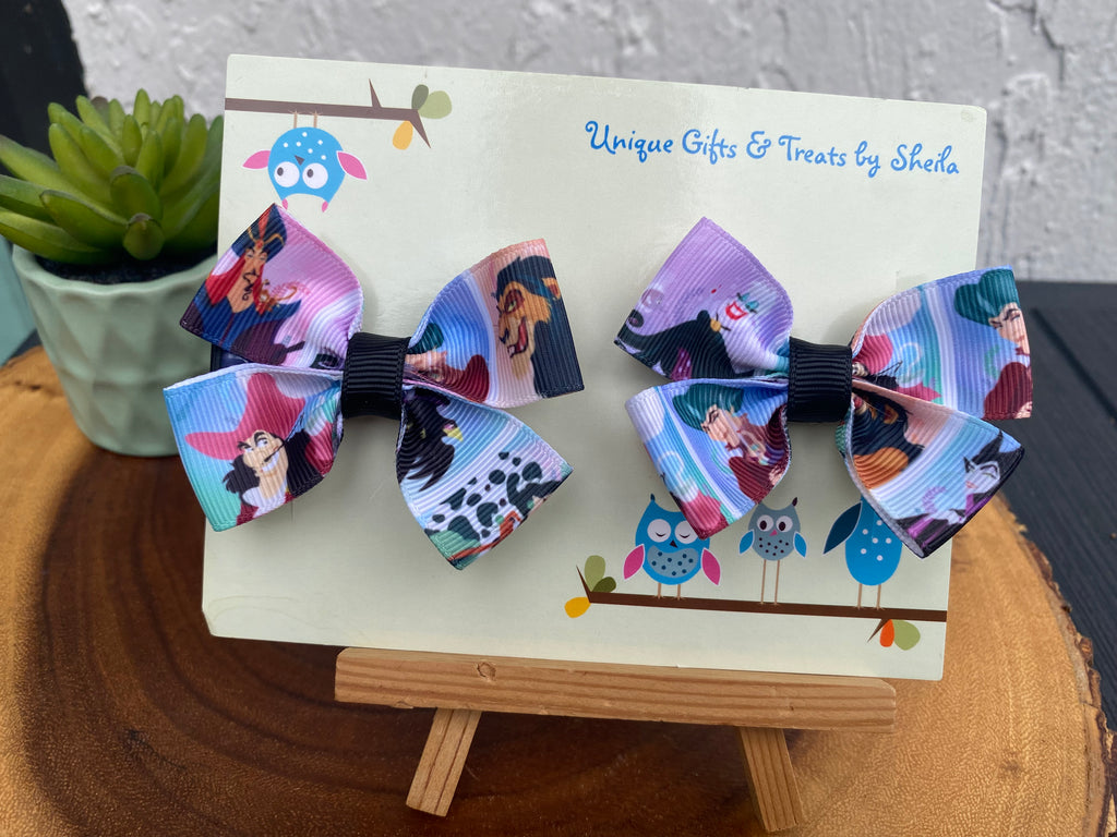 Villains (Captain Hook, Ursula, Cruella, Jafar, Scar, Malificent) Hairbows