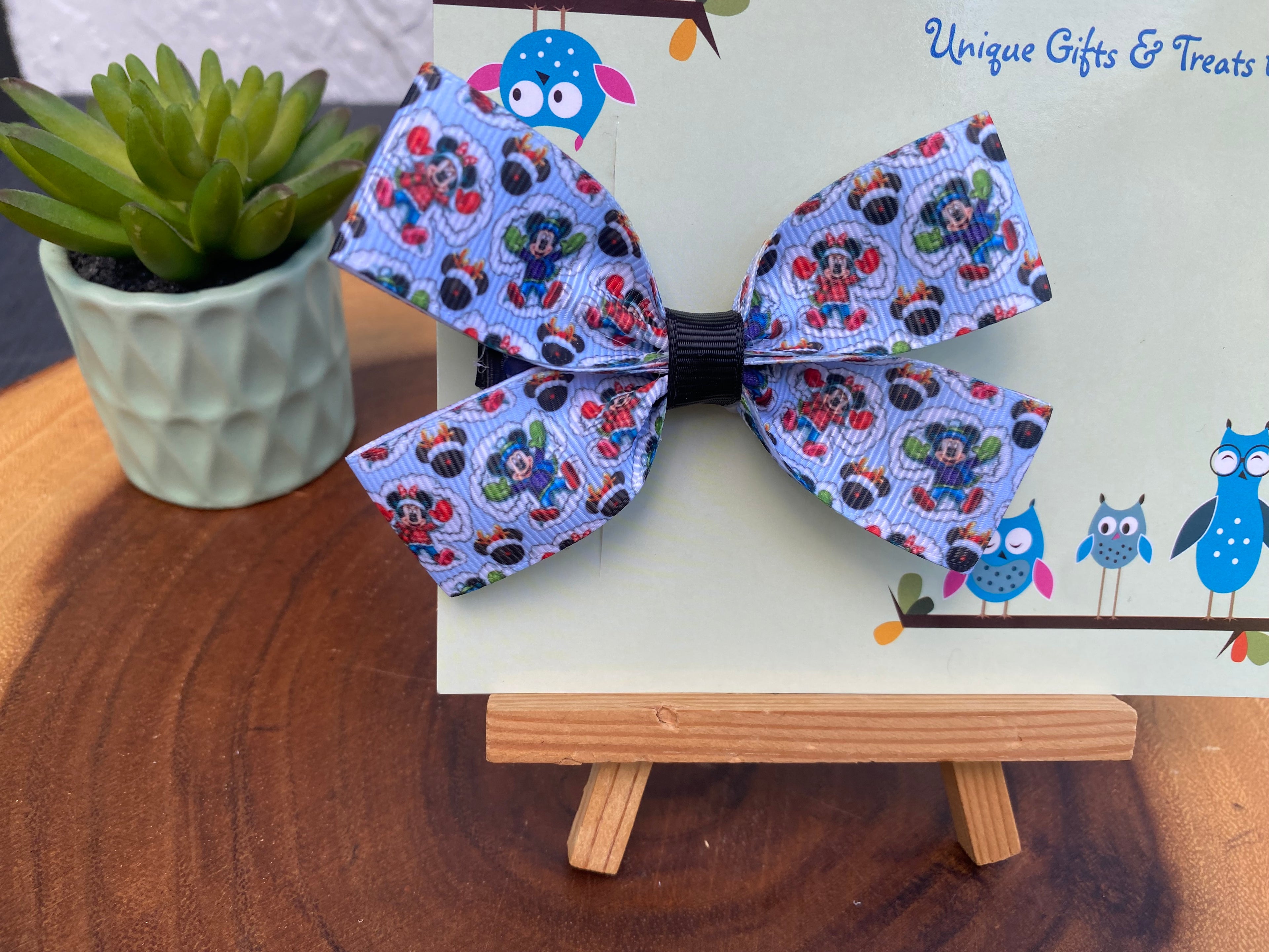 Mickey and Minnie Snow Angel Hairbow