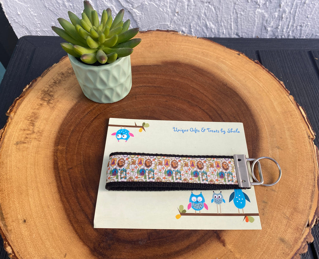 Beauty and the Beast Stained Glass Keychain; Keyfob
