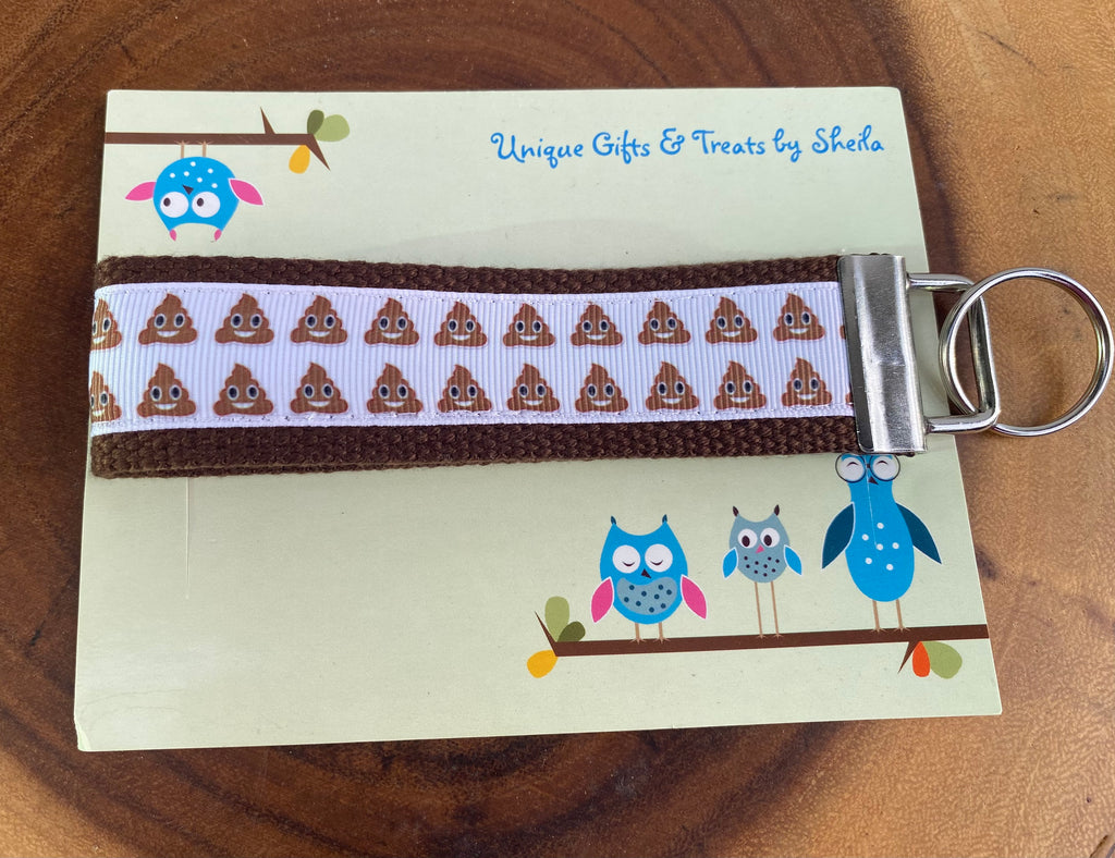 Poop Emoji Keychain; Keyfob