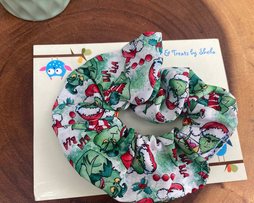 Green Christmas Monster Scrunchie