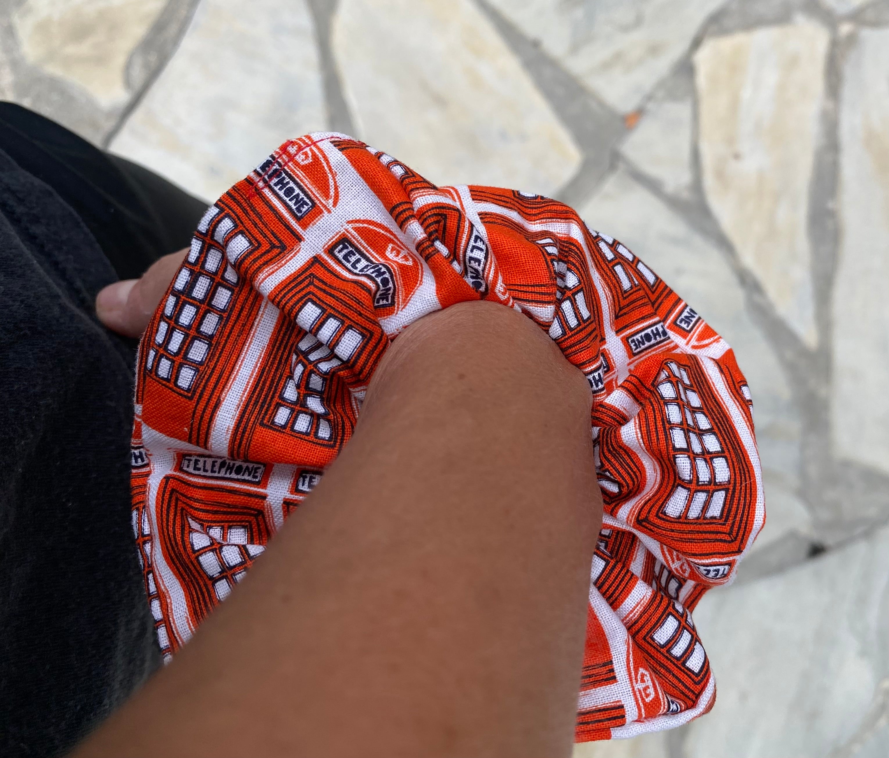 British Telephone Box Scrunchie