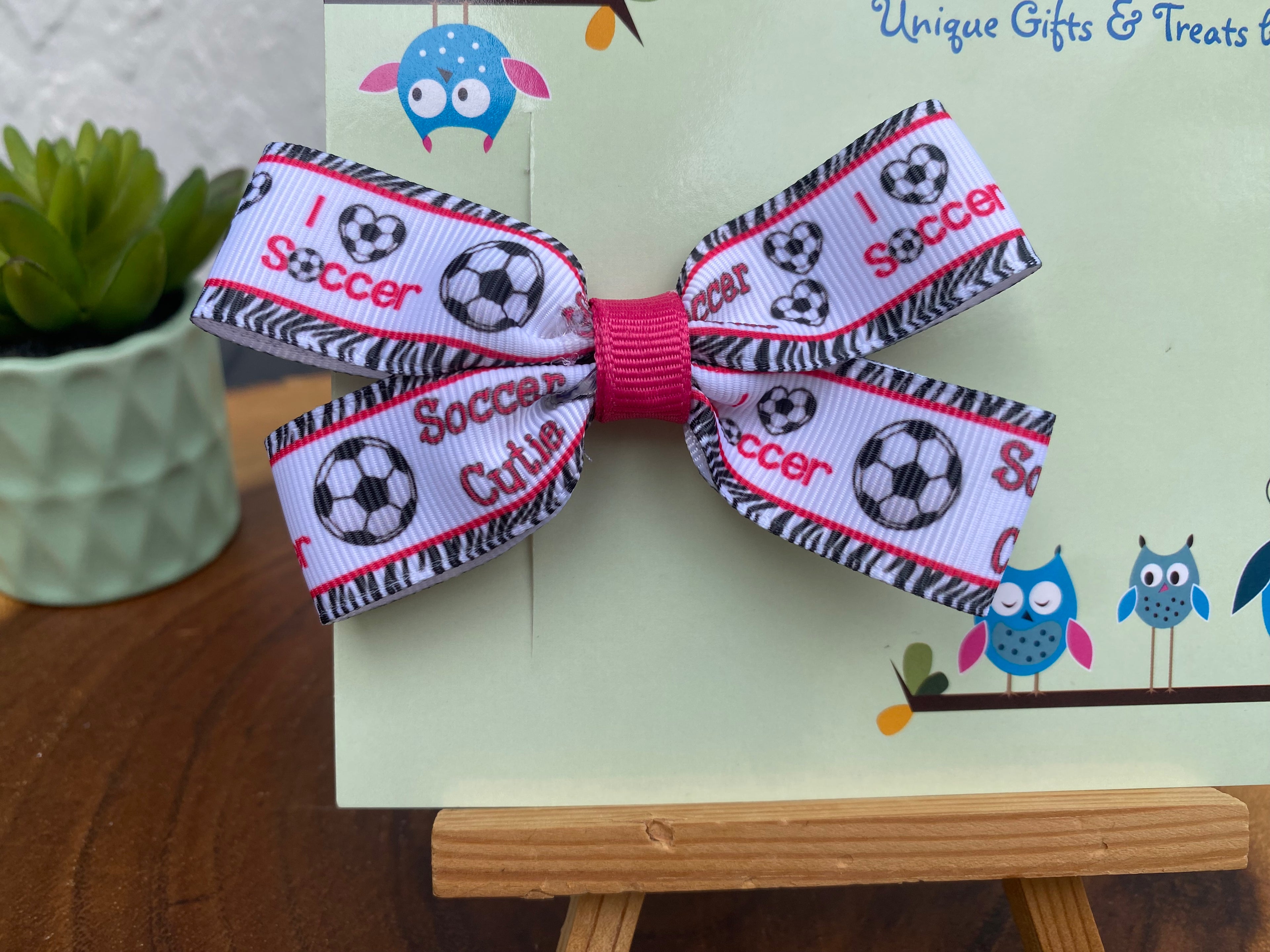 I Love Soccer Hairbow
