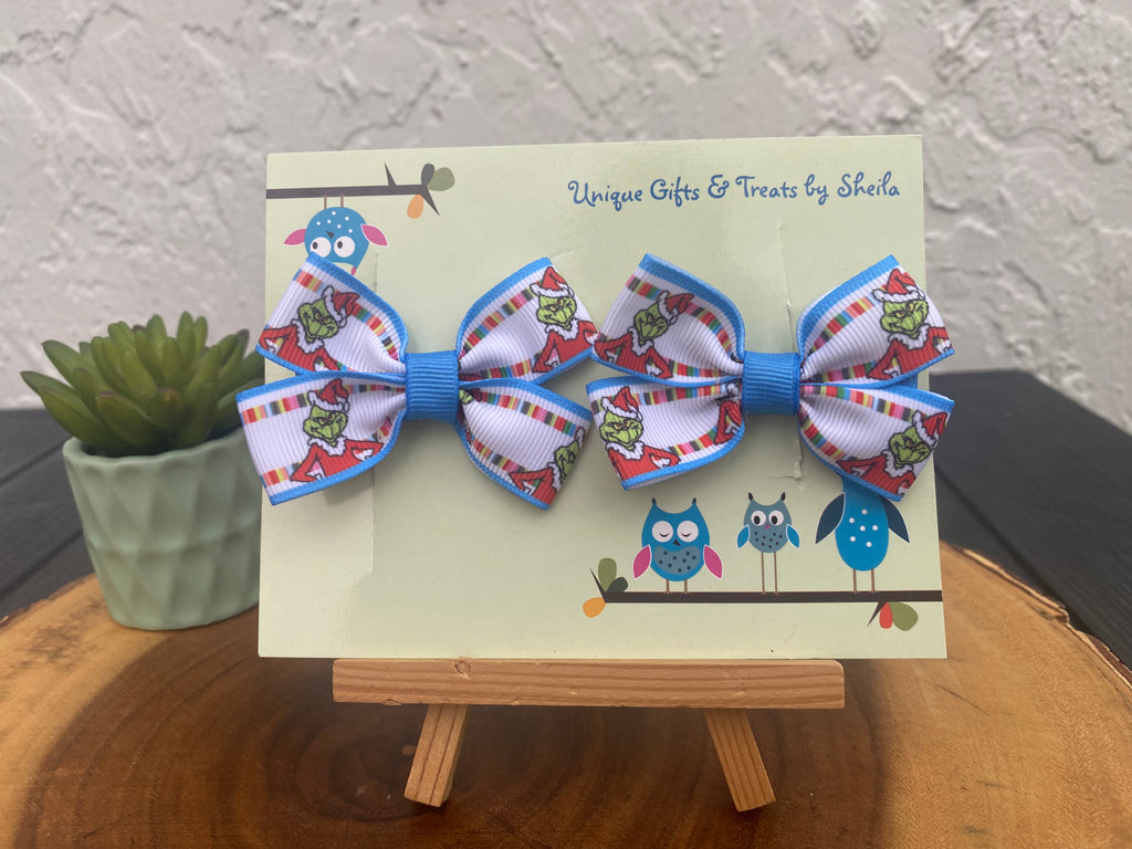Green Christmas Monster Hairbows