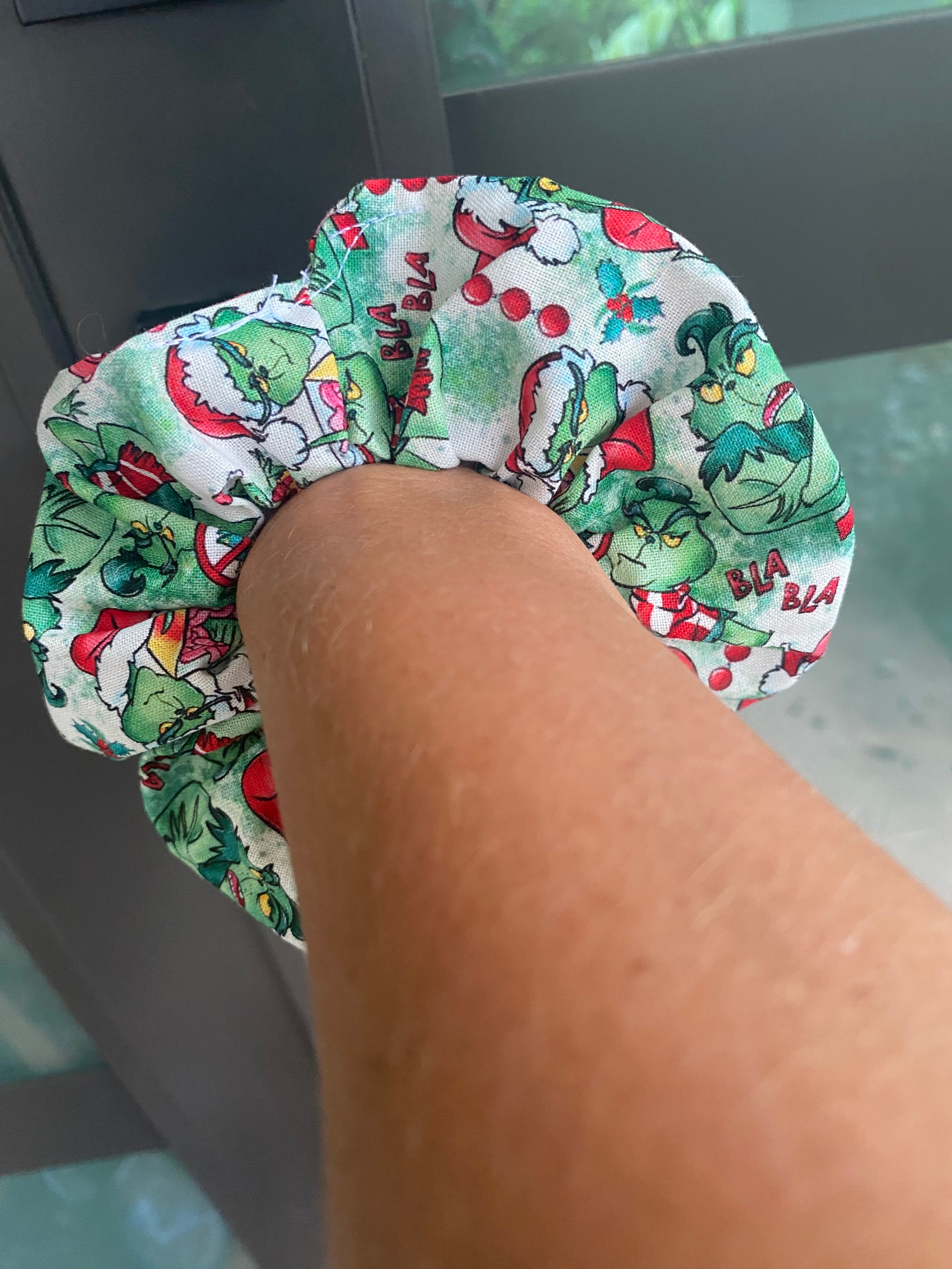 Green Christmas Monster Scrunchie