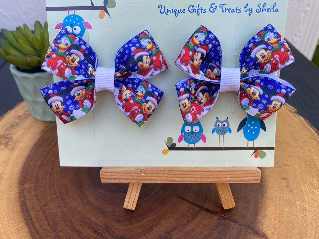 Mickey and Minnie Winter Wonderland Hairbows
