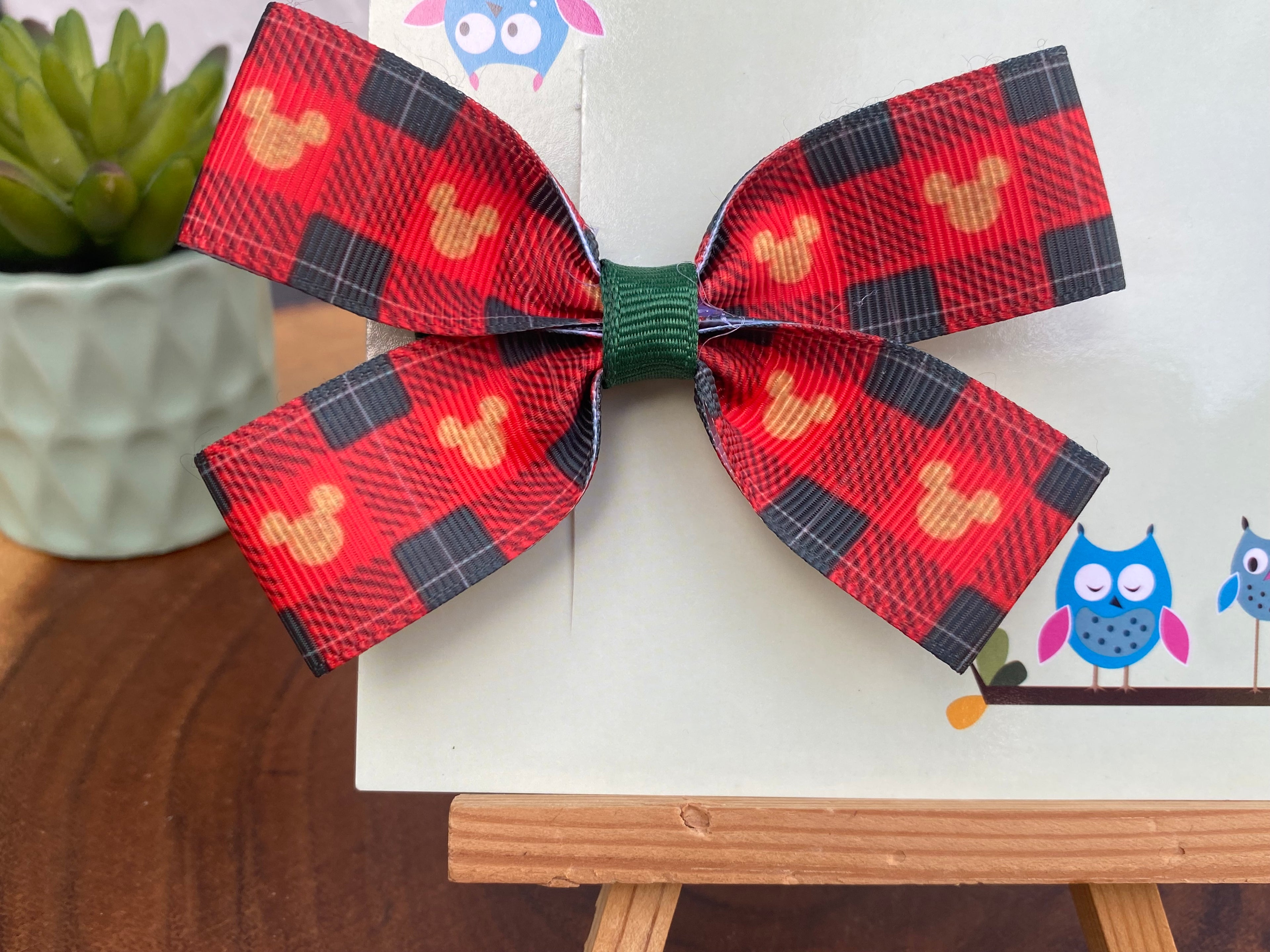 Disney Plaid Christmas Hairbow