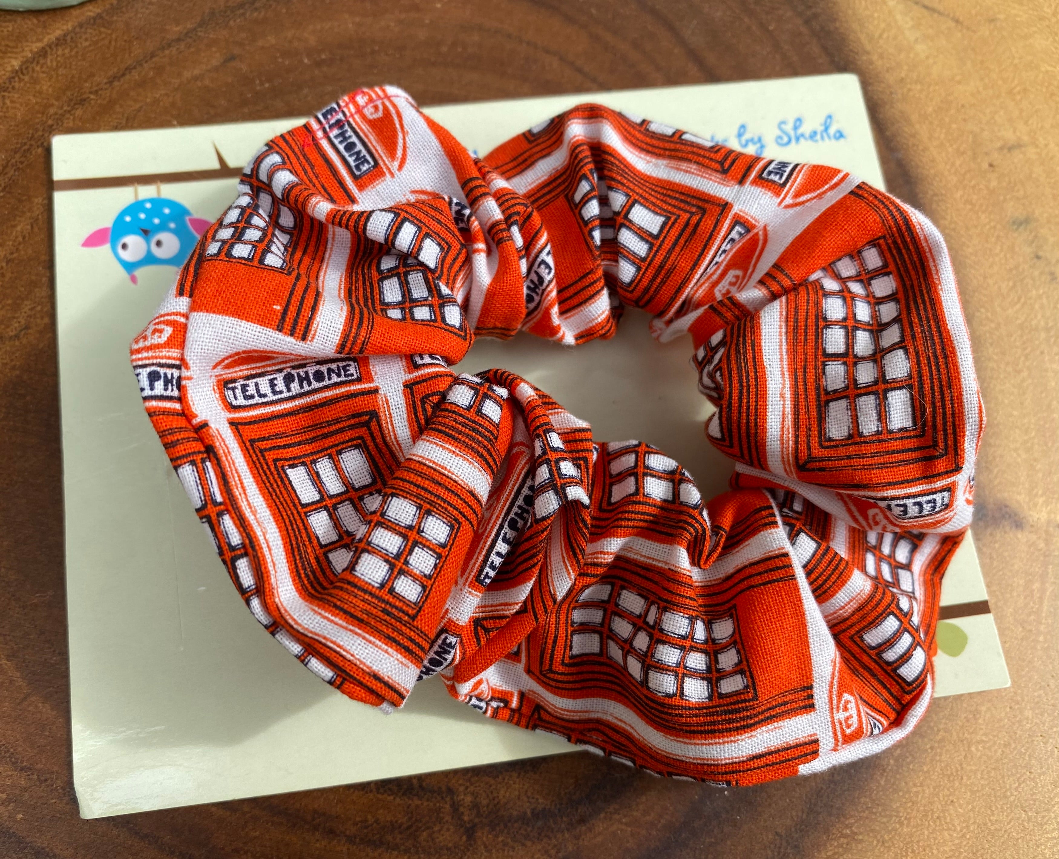 British Telephone Box Scrunchie