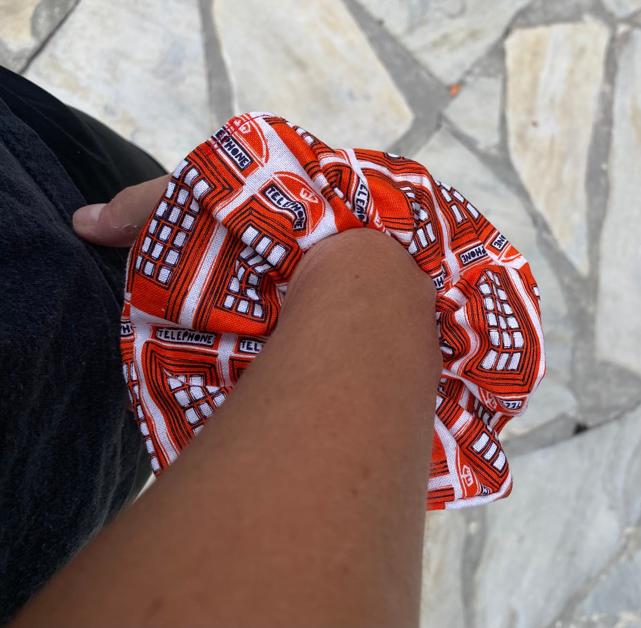 British Telephone Box Scrunchie