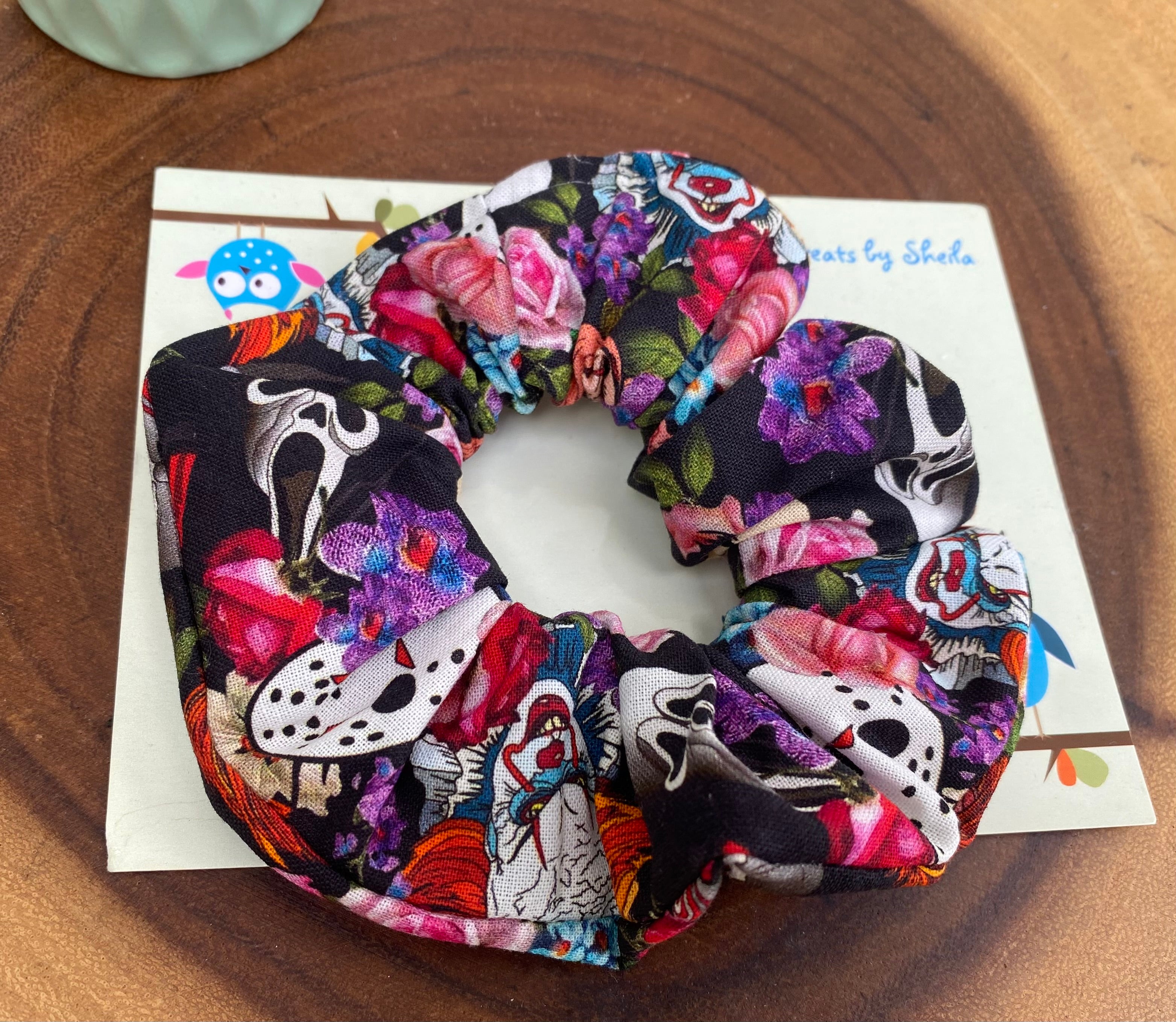 Floral Halloween; Scary Movie; Horror Movie Scrunchie