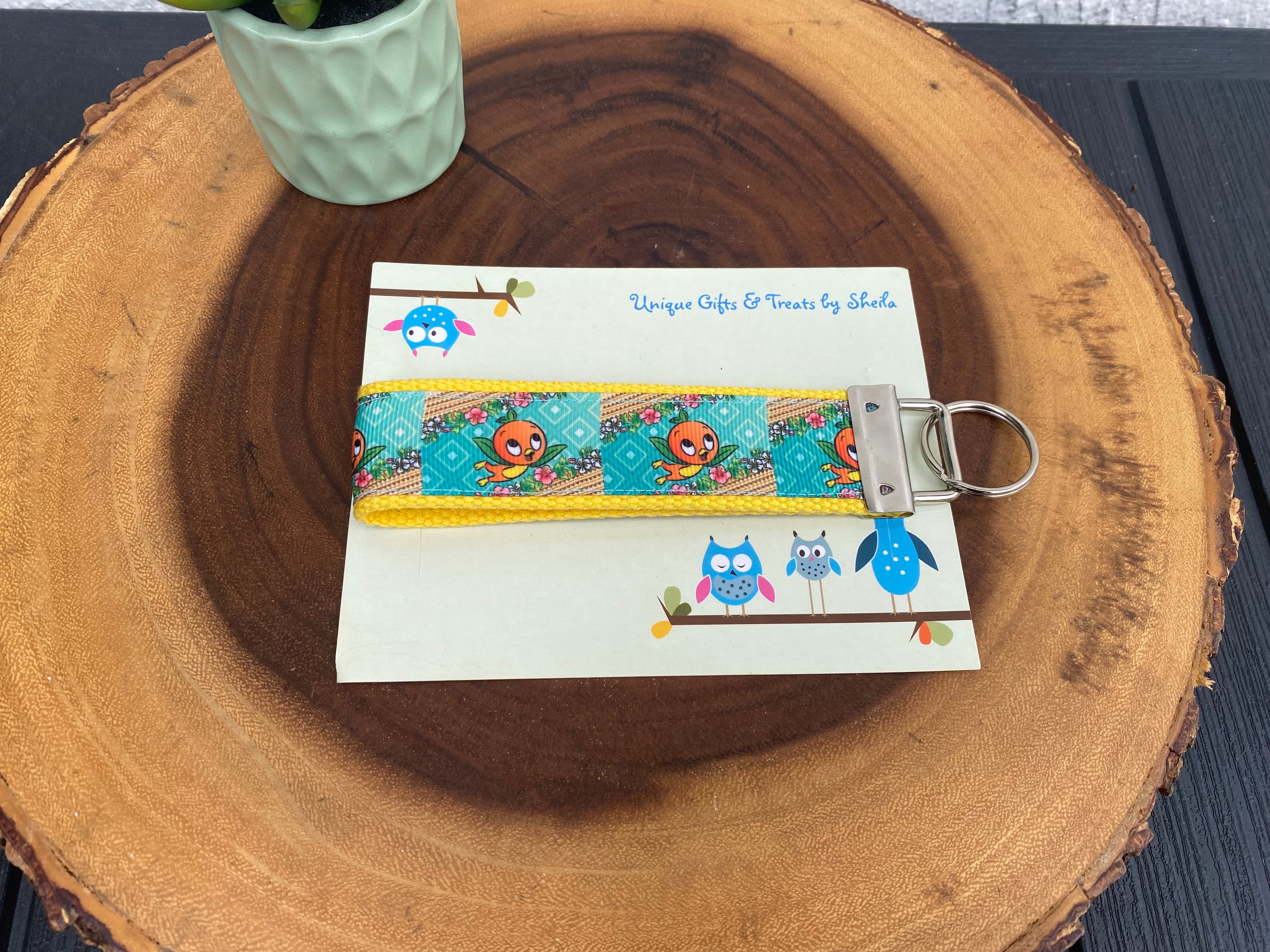 Orange Bird Keychain; Keyfob