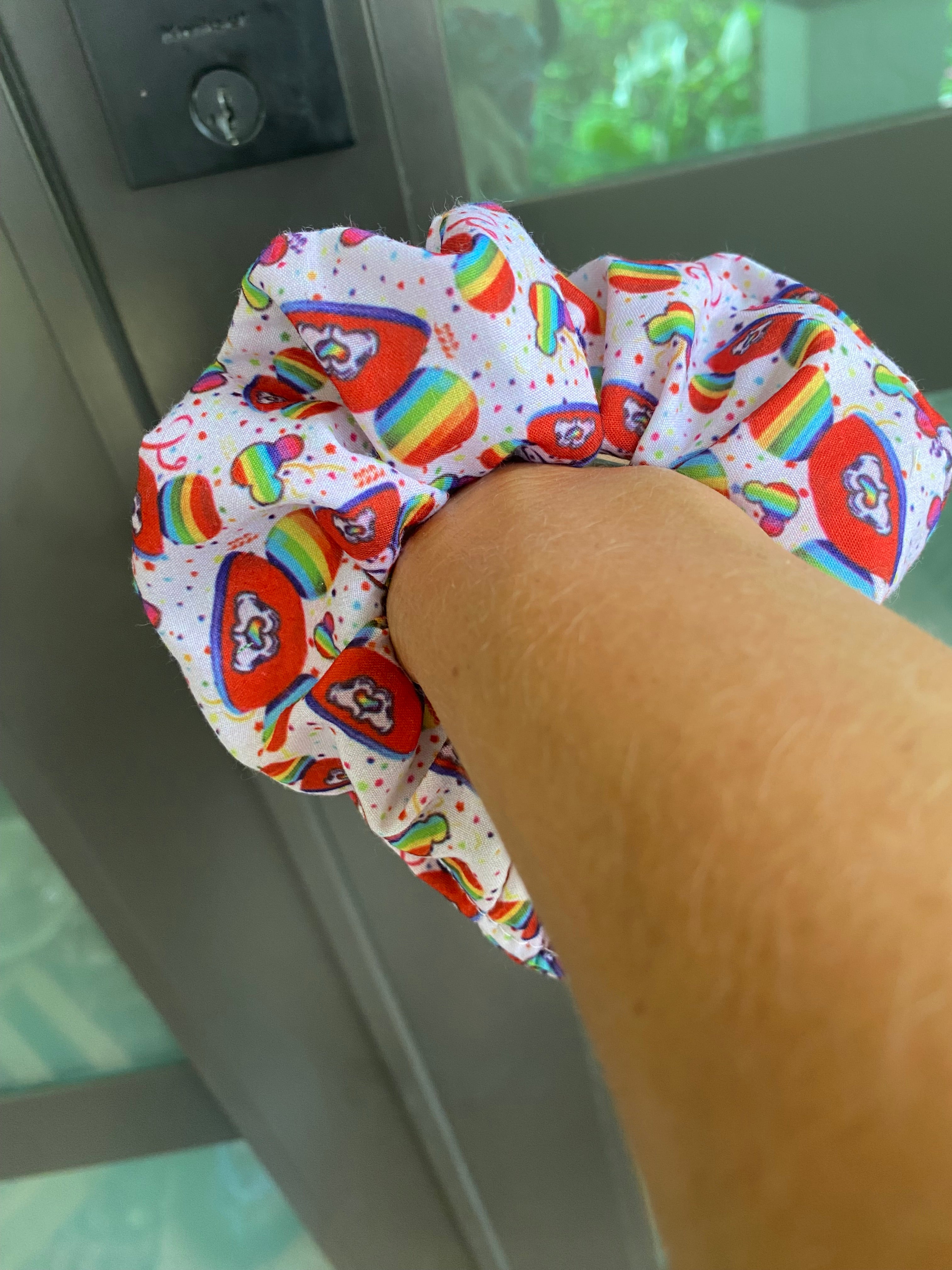 Rainbow; Pride Mickey Ears Scrunchie
