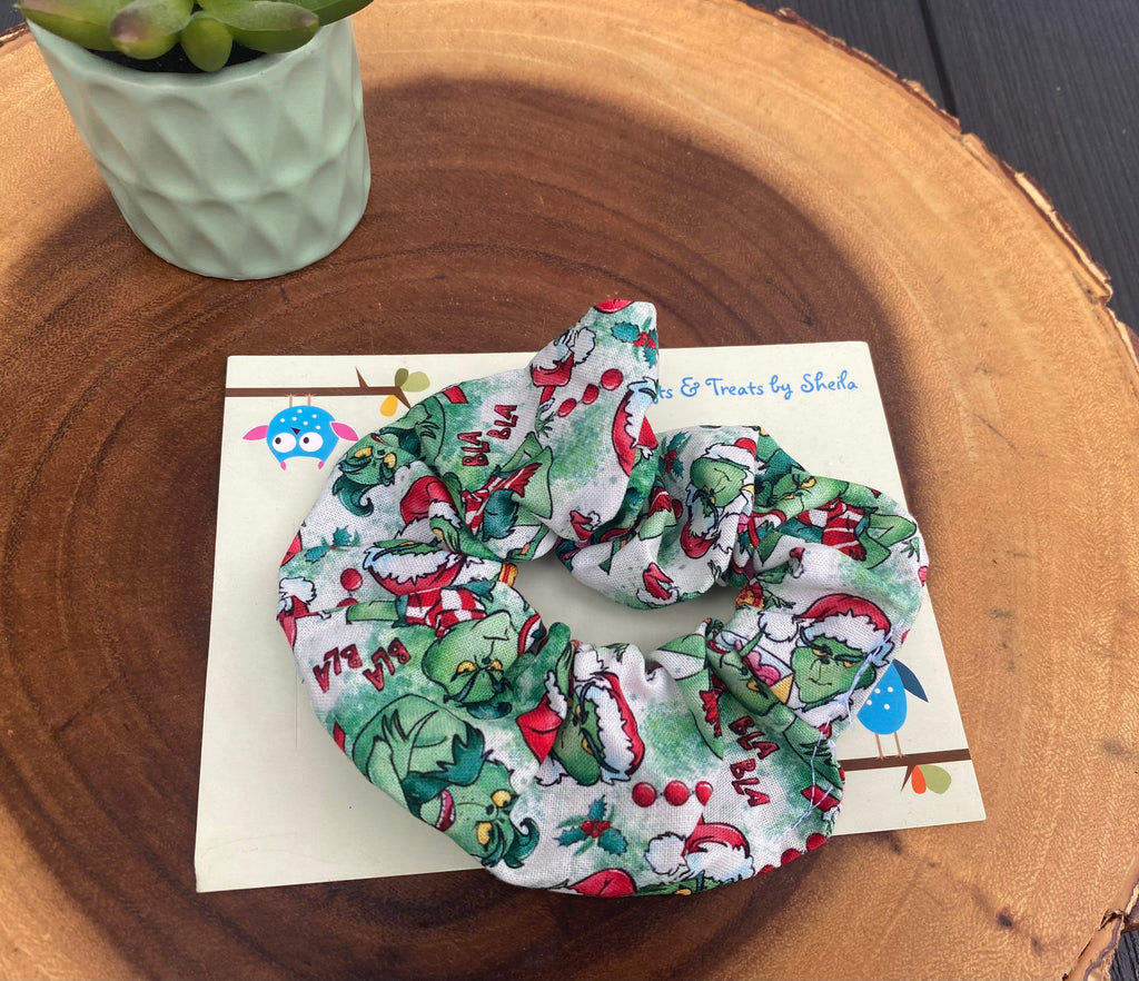 Green Christmas Monster Scrunchie