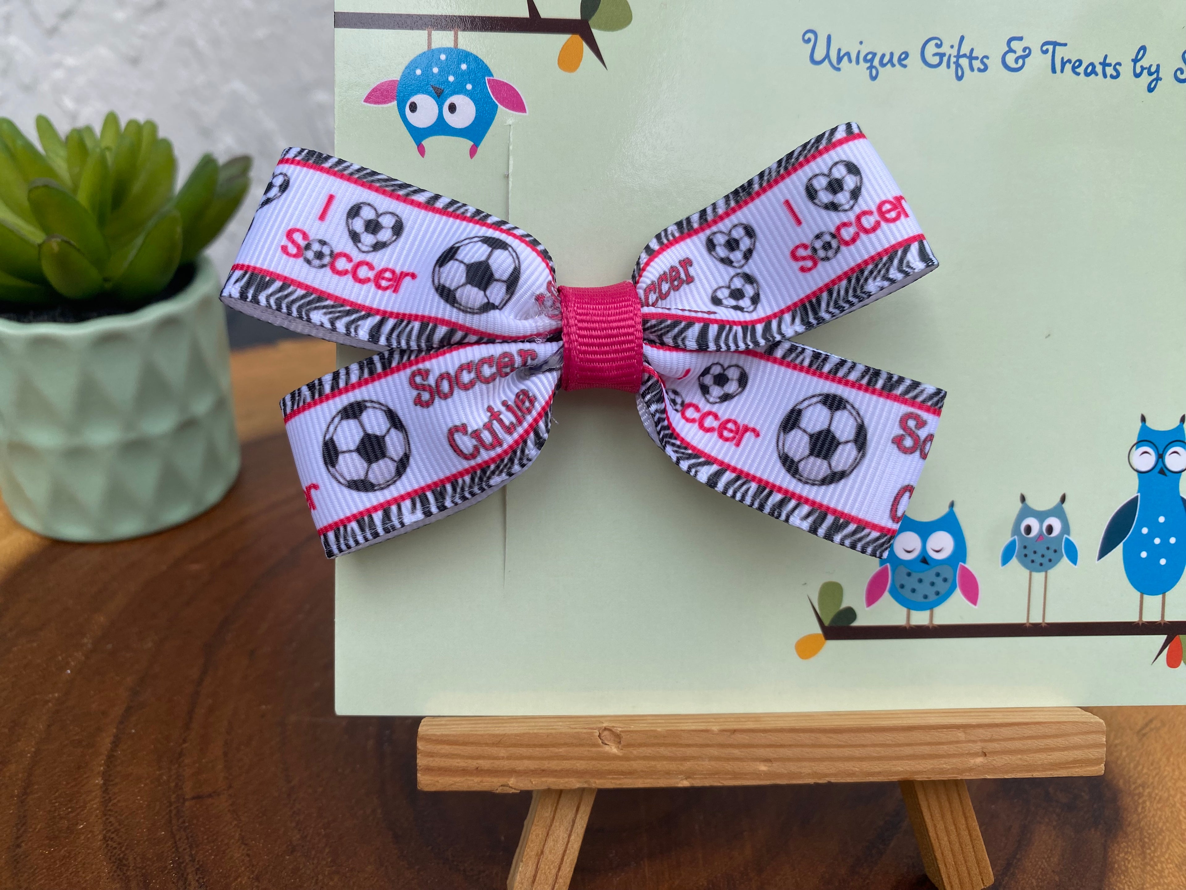 I Love Soccer Hairbow