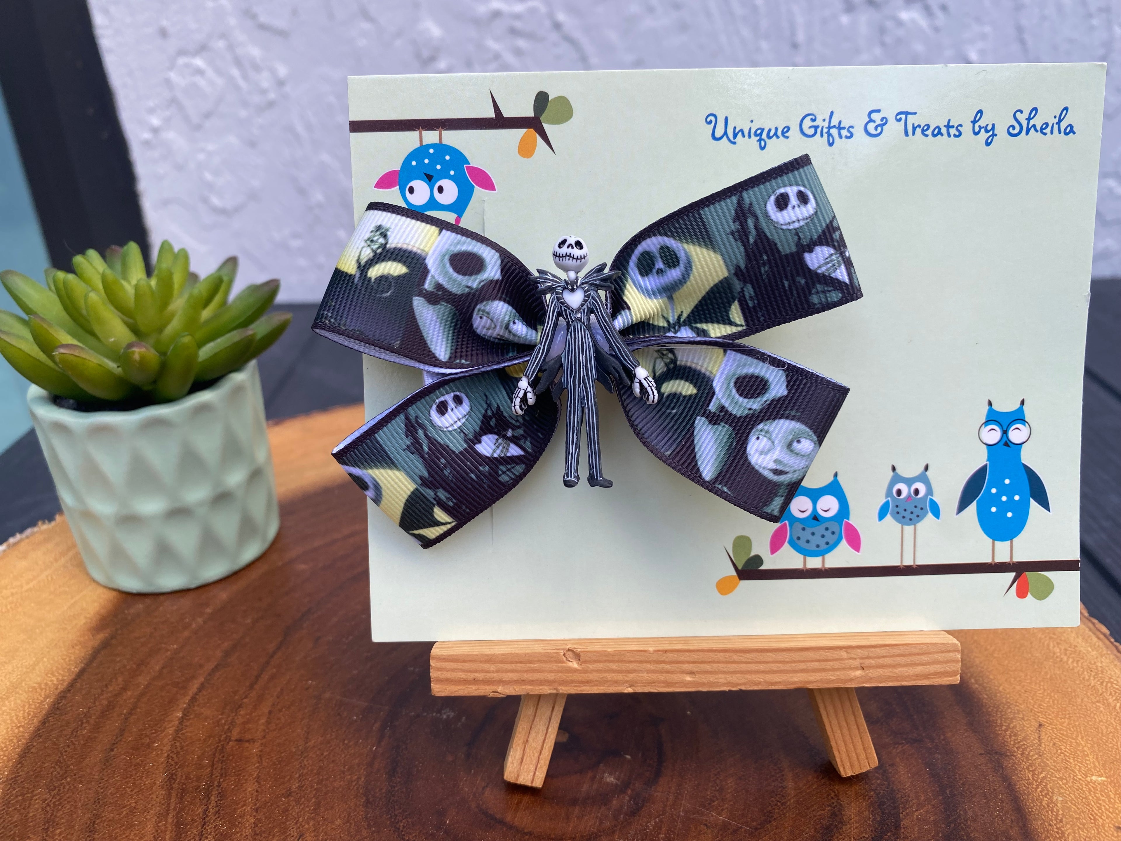 Nightmare Before Christmas (contains small button) Hairbow