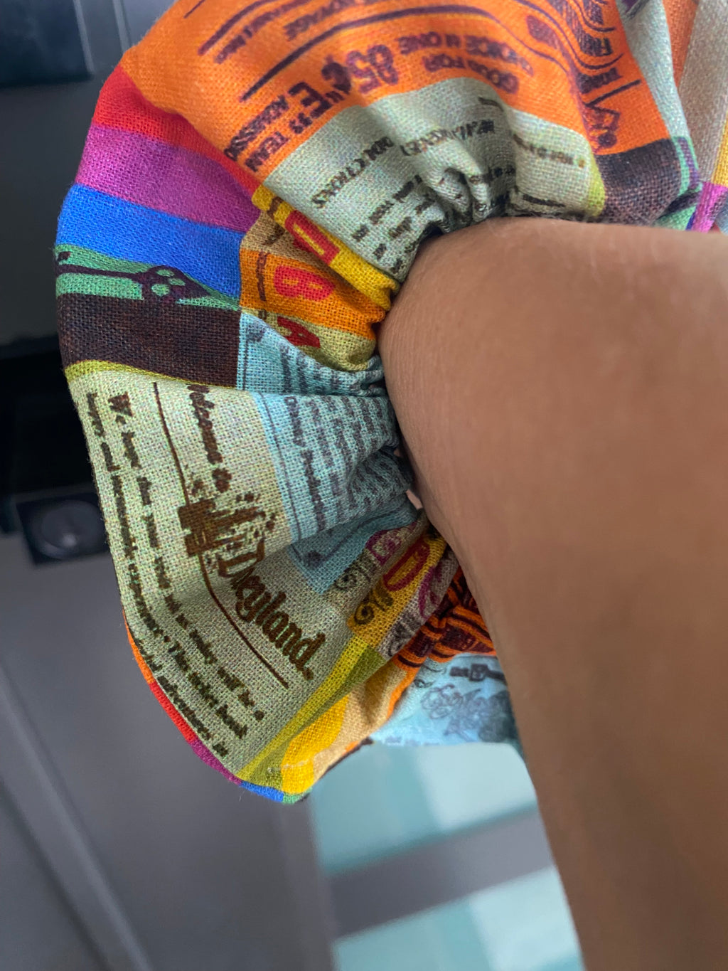 Disneyland Vintage Ticket Scrunchie