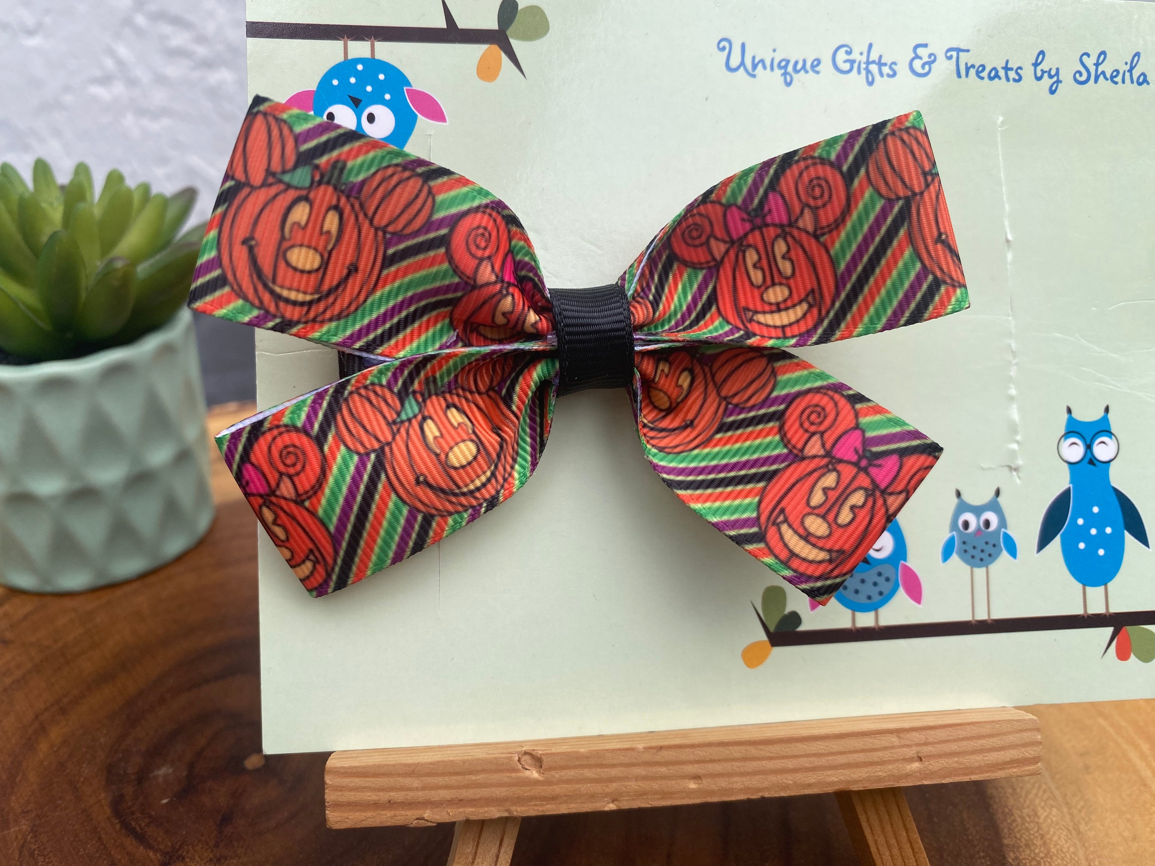 Disney Halloween Hairbow; Mickey Jack O’ Lantern Hairbow