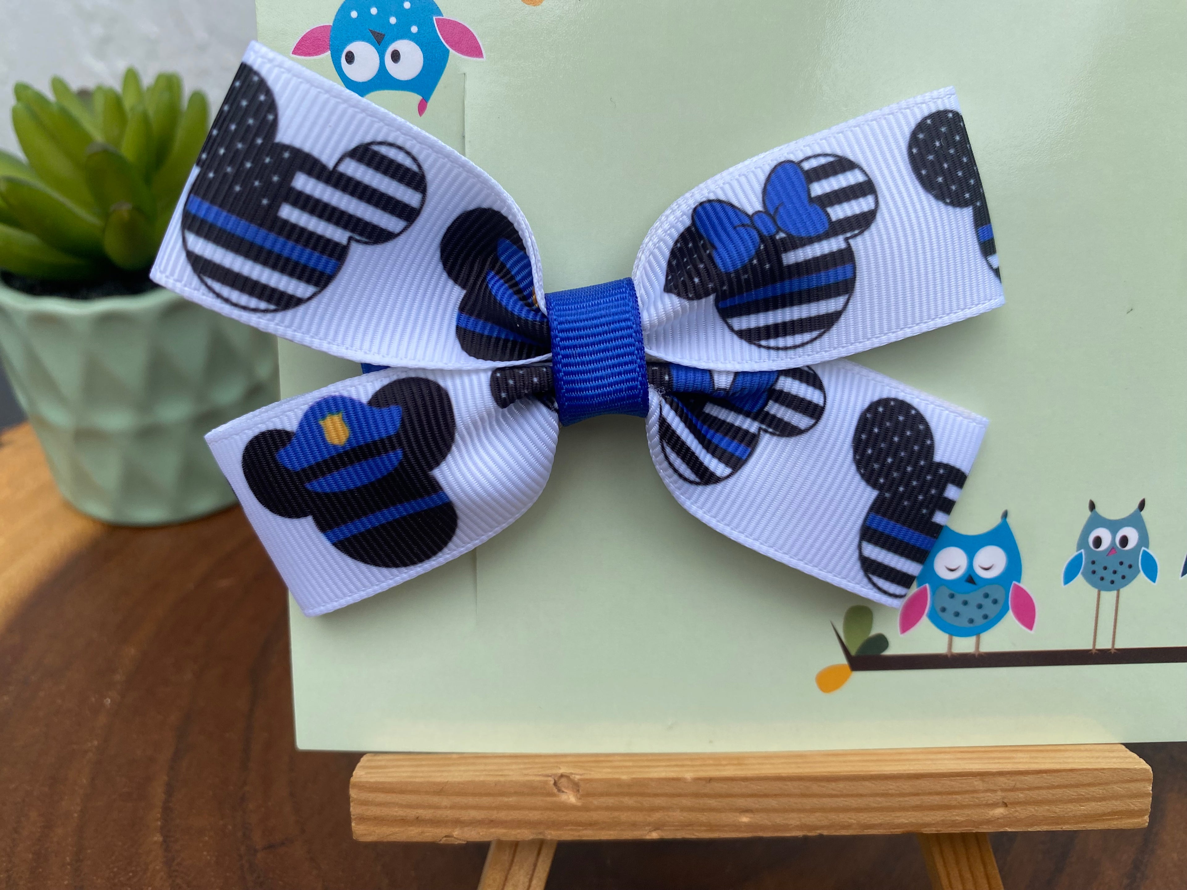 Disney Police Officer; Law Enforcement Hairbow