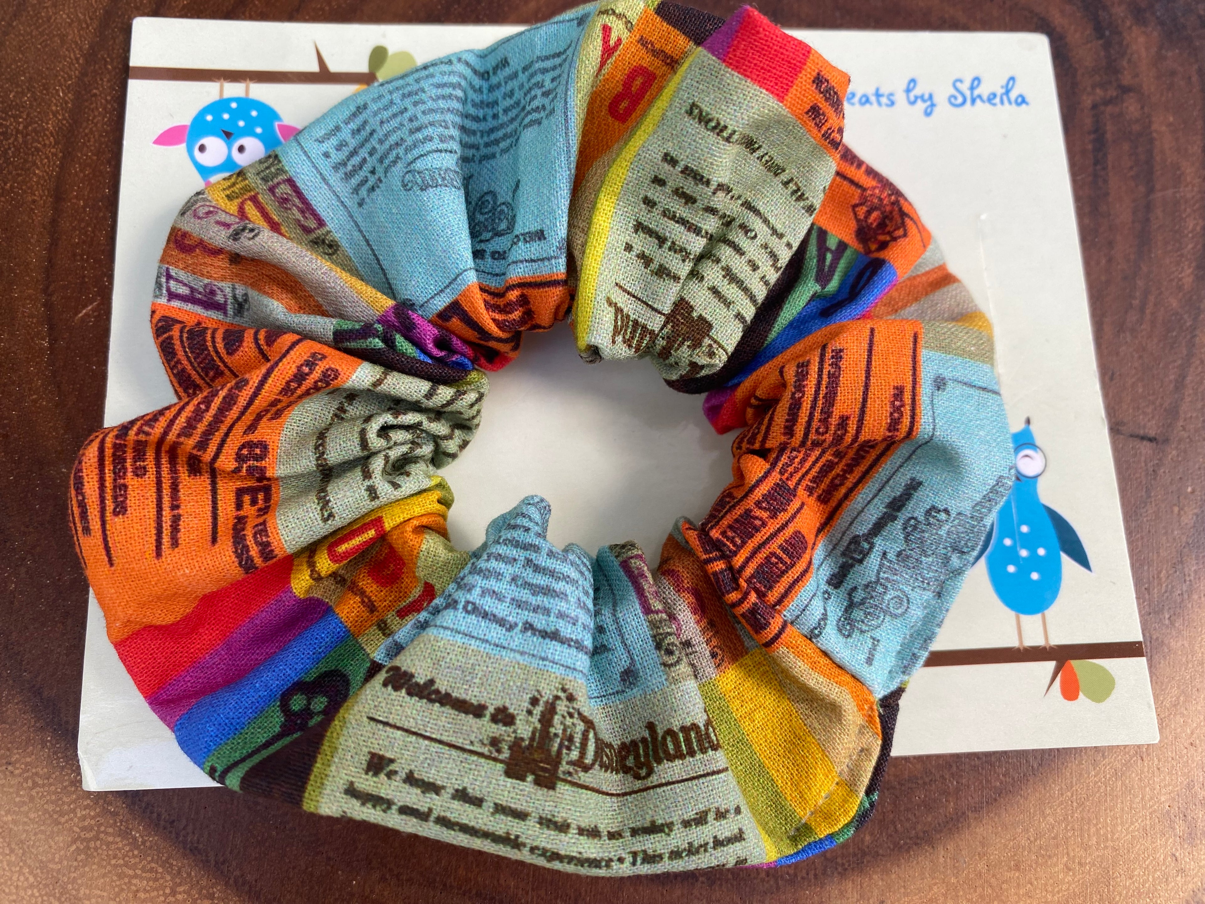 Disneyland Vintage Ticket Scrunchie