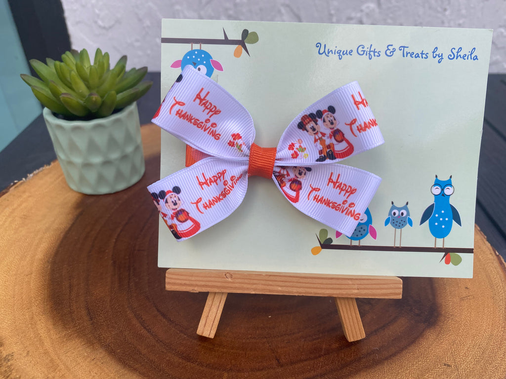 Mickey and Minnie Thanksgiving Hairbow