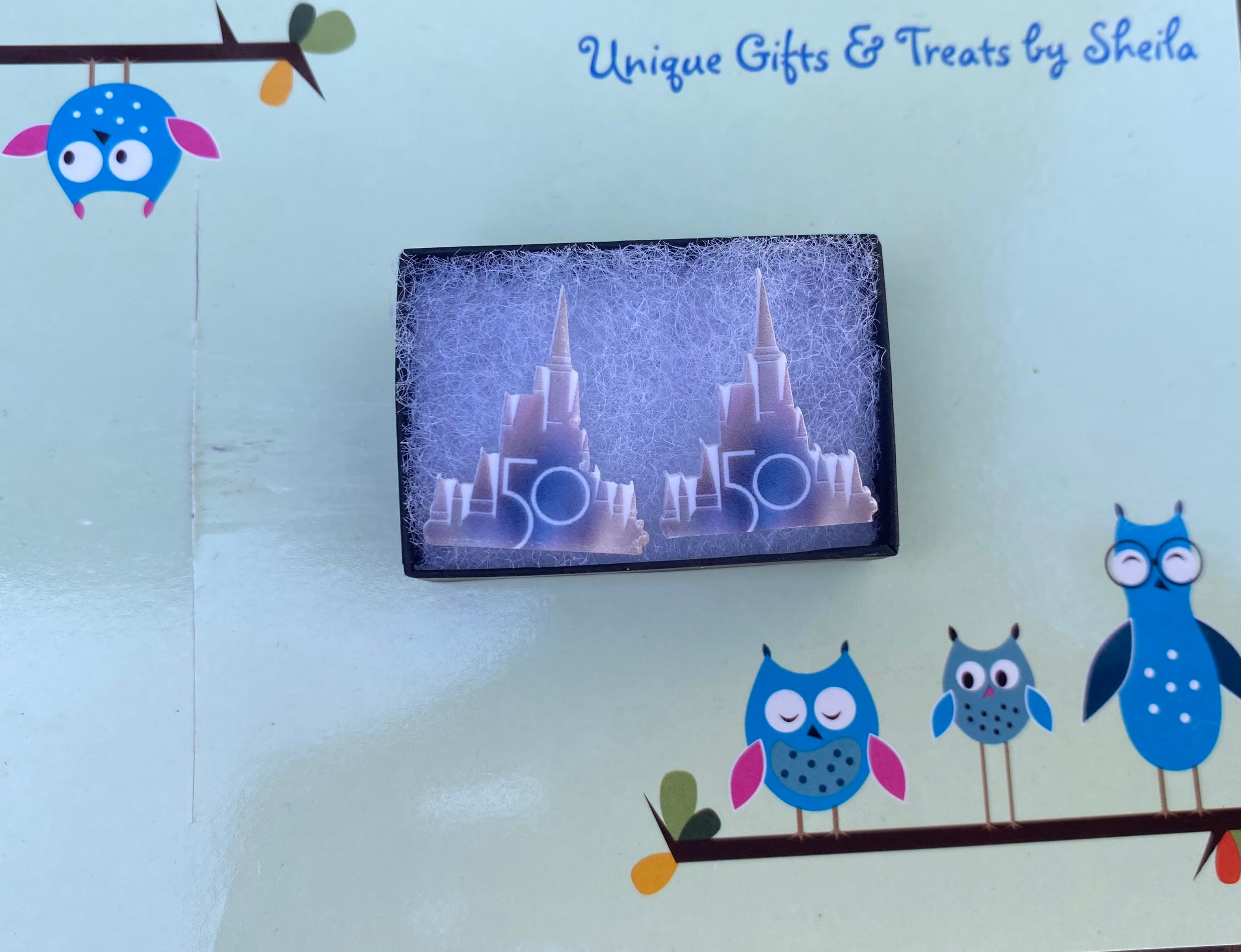 Disney 50th Anniversary Castle Earrings