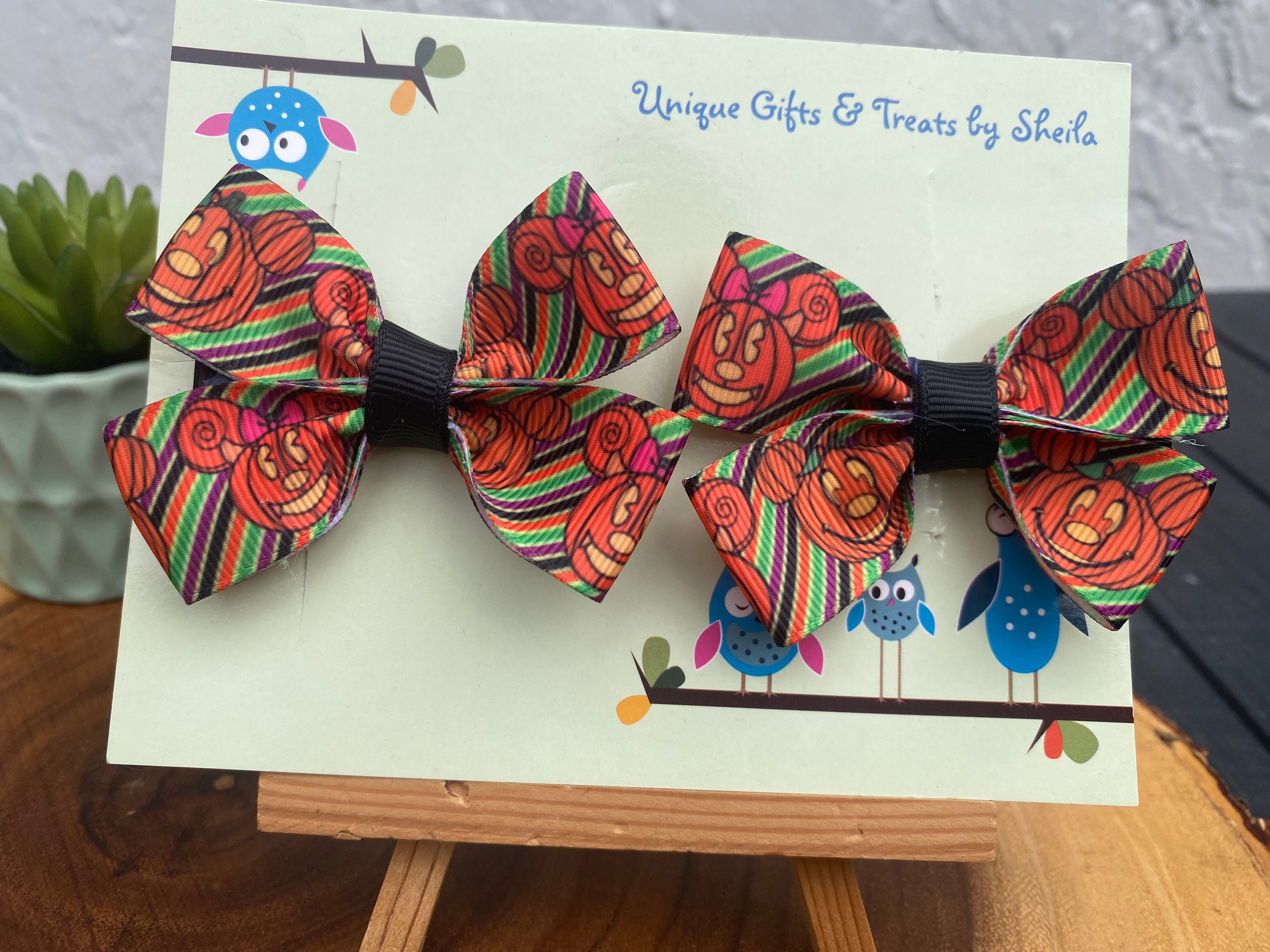Disney Halloween Hairbows; Mickey Jack O’ Lantern Hairbows