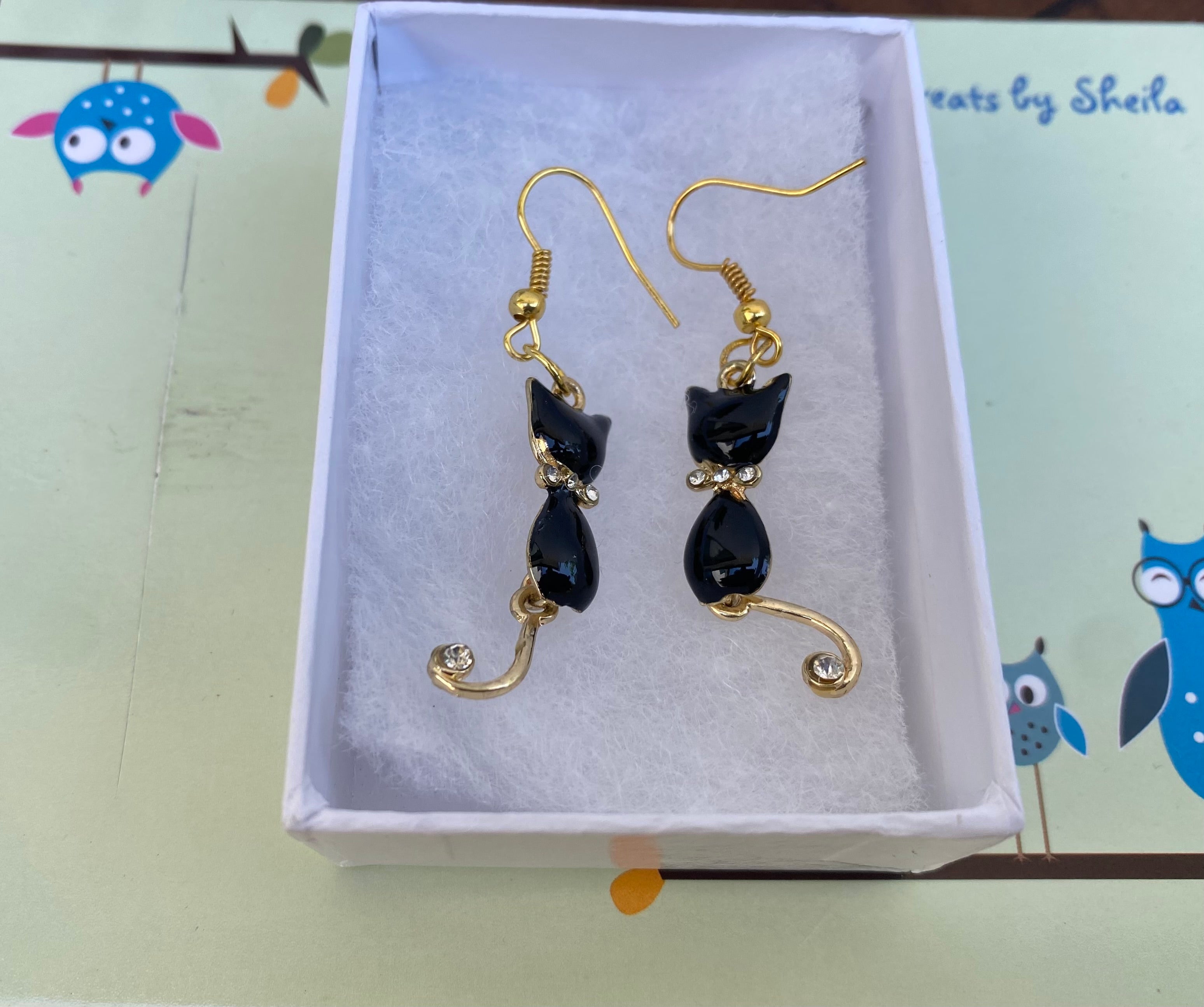 Retro Black Cat Earrings