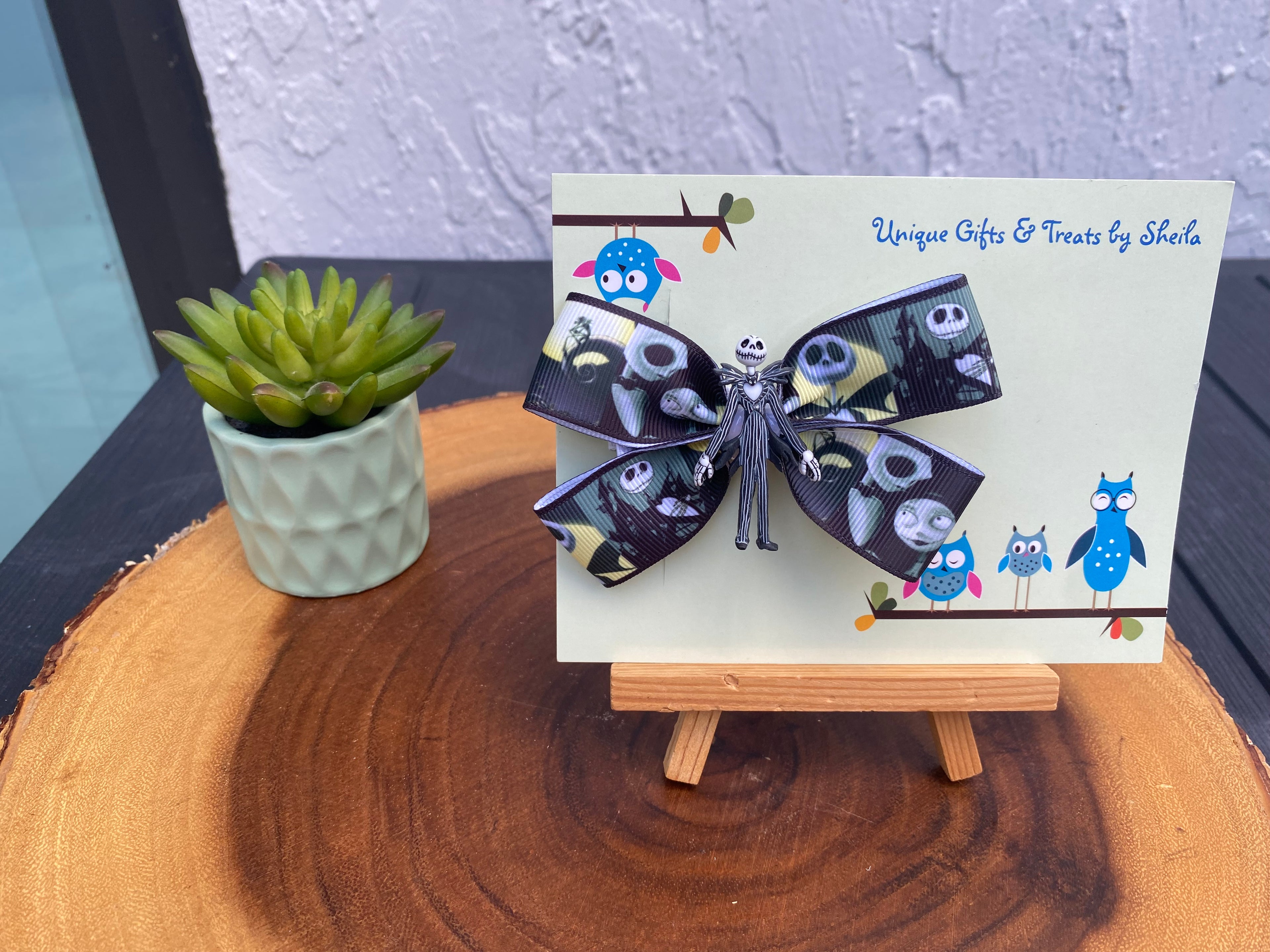 Nightmare Before Christmas (contains small button) Hairbow