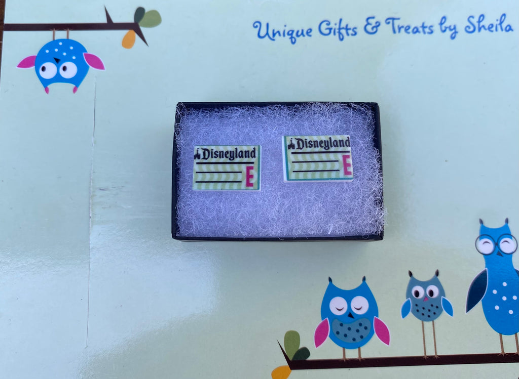 Disneyland Vintage Ticket Earrings