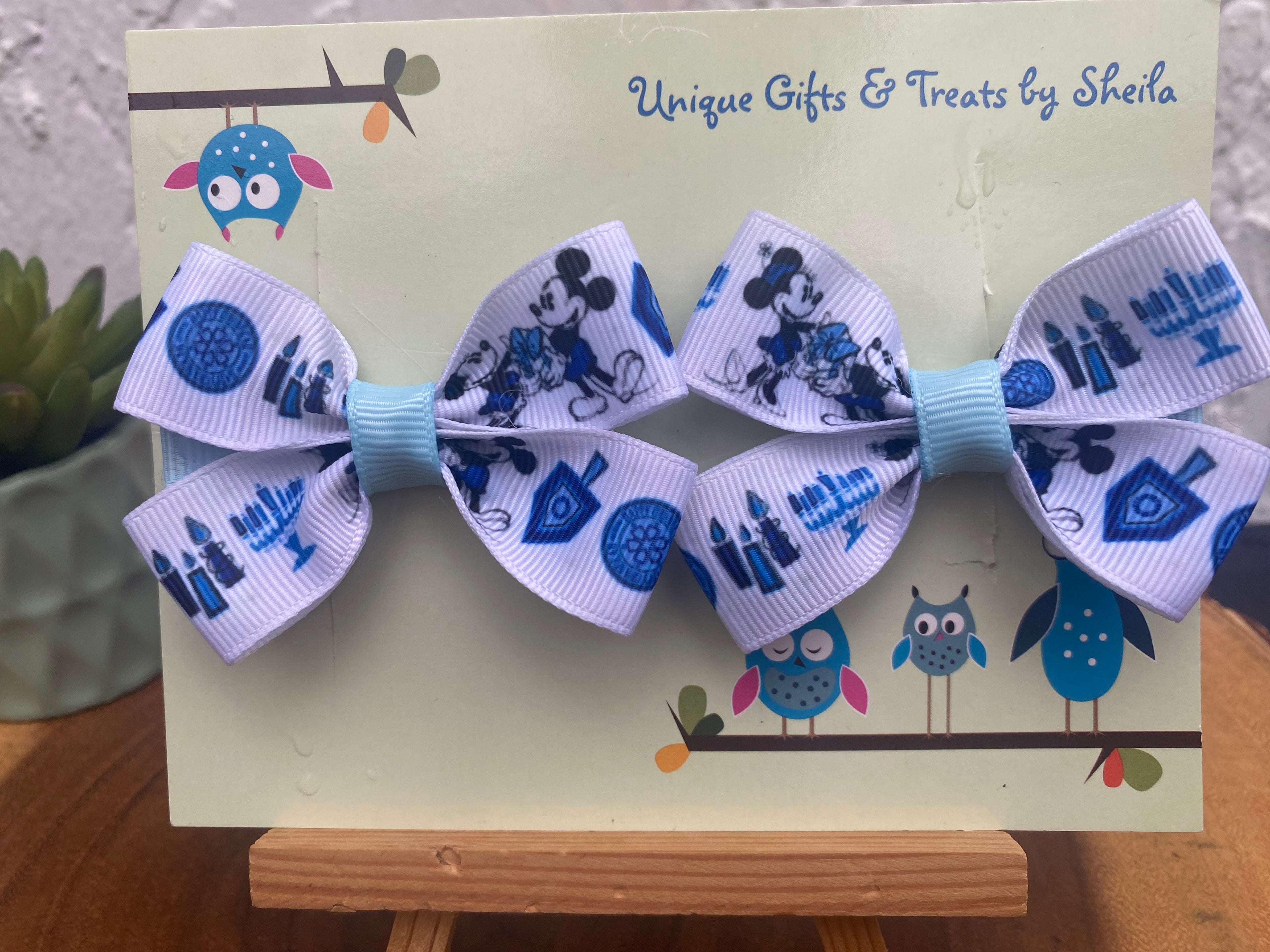 Disney Hanukkah Hairbows; Chanukah Hairbows