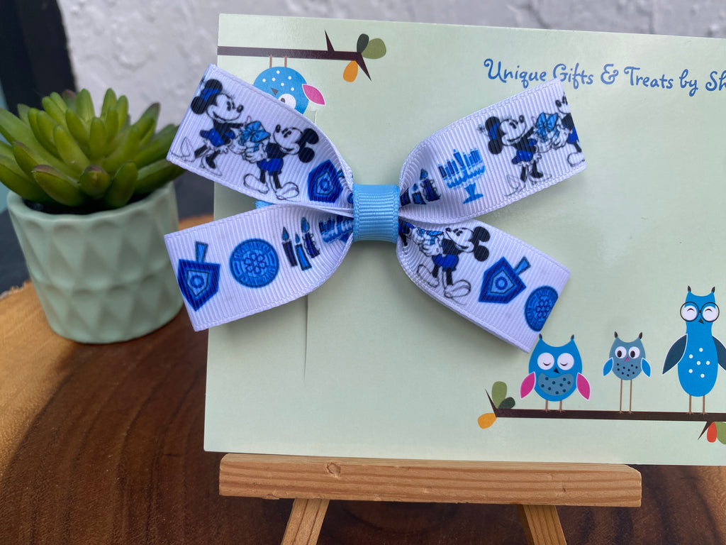Mickey and Minnie Hanukkah; Chanukah Hairbow