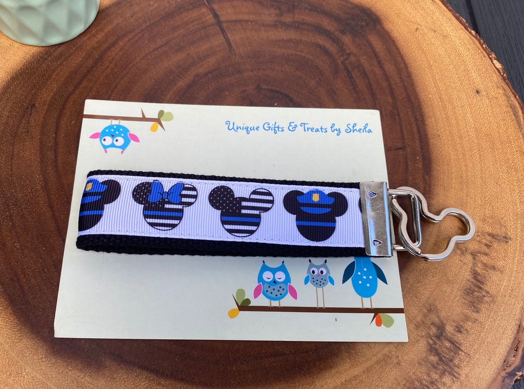 Mickey and Minnie Police Officer Keychain; Keyfob