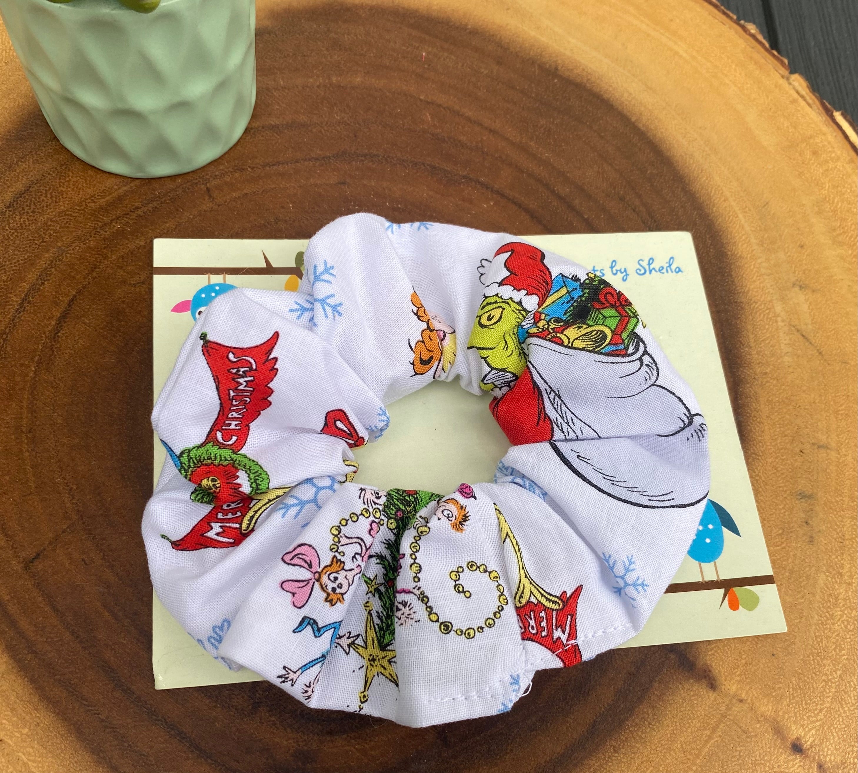 Green Christmas Monster Scrunchie