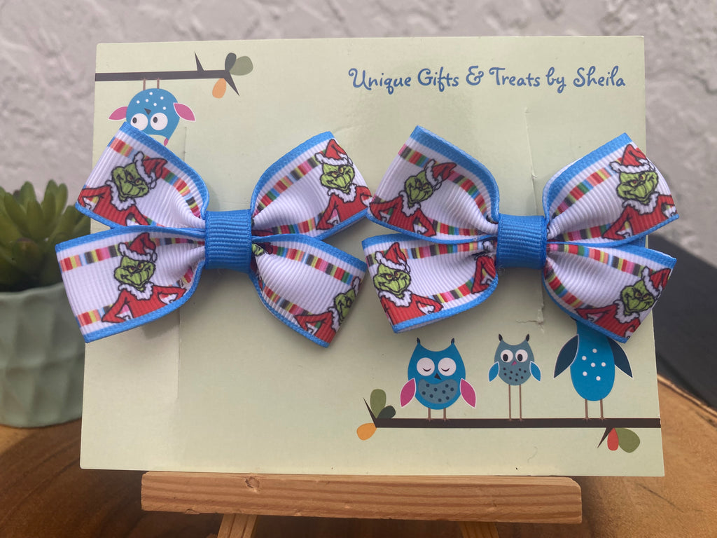 Green Christmas Monster Hairbows