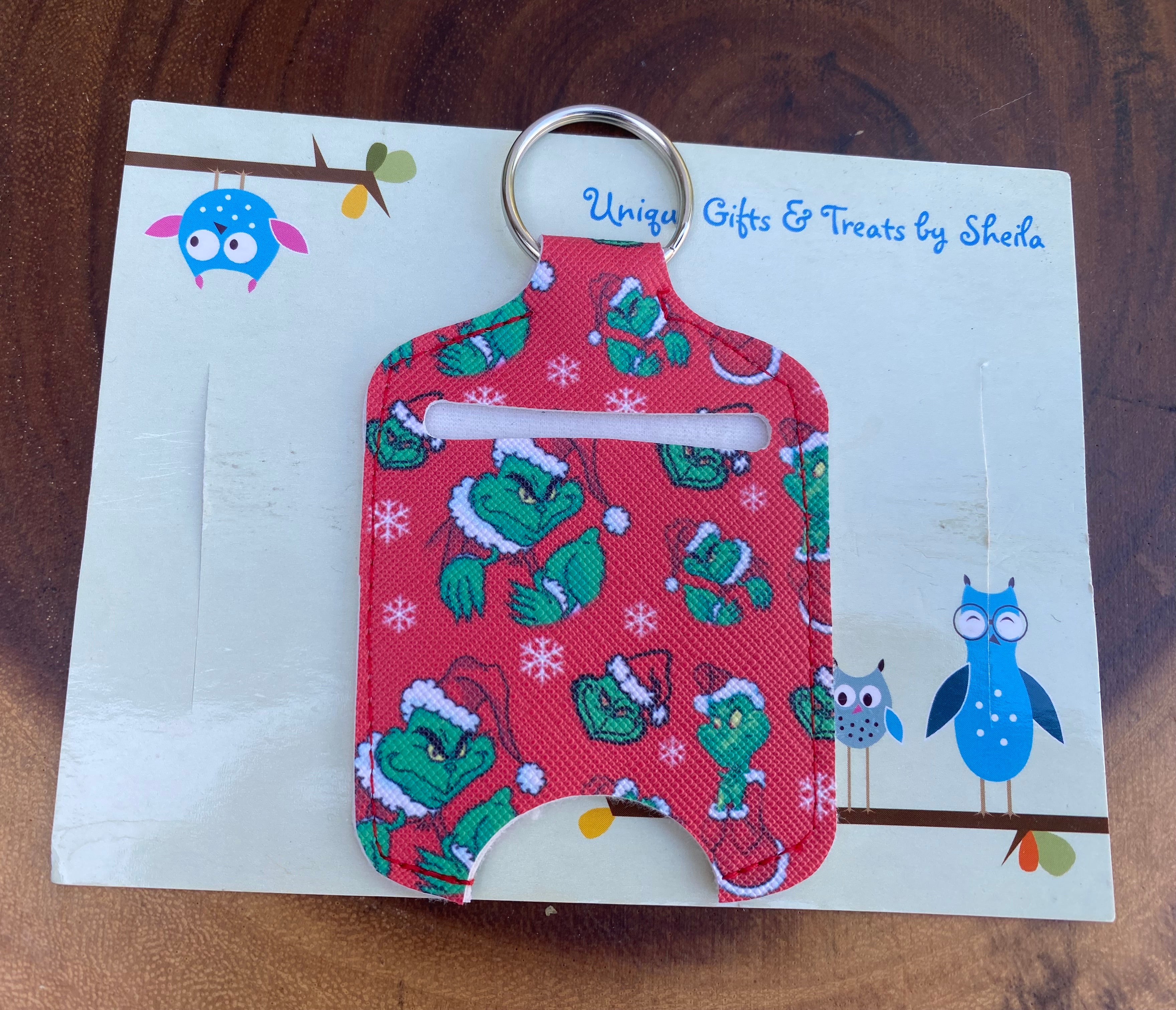 Green Christmas Monster Hand Sanitizer Holder
