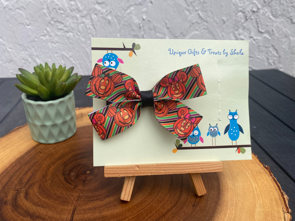 Disney Halloween Hairbow; Mickey Jack O’ Lantern Hairbow