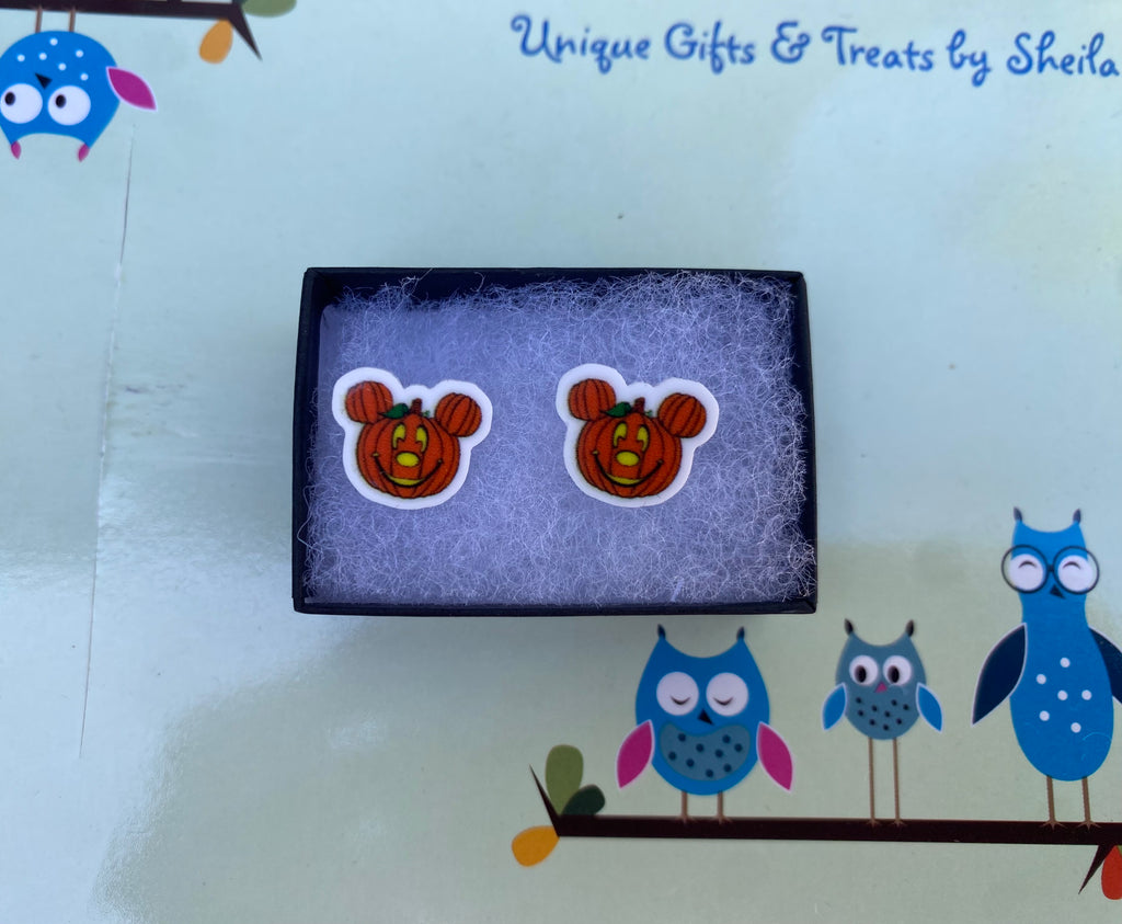 Mickey Jack O’ Lantern; Pumpkin Earrings