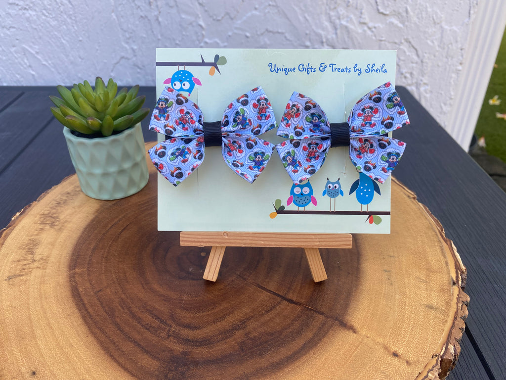 Mickey and Minnie Christmas Snow Angels Hairbows