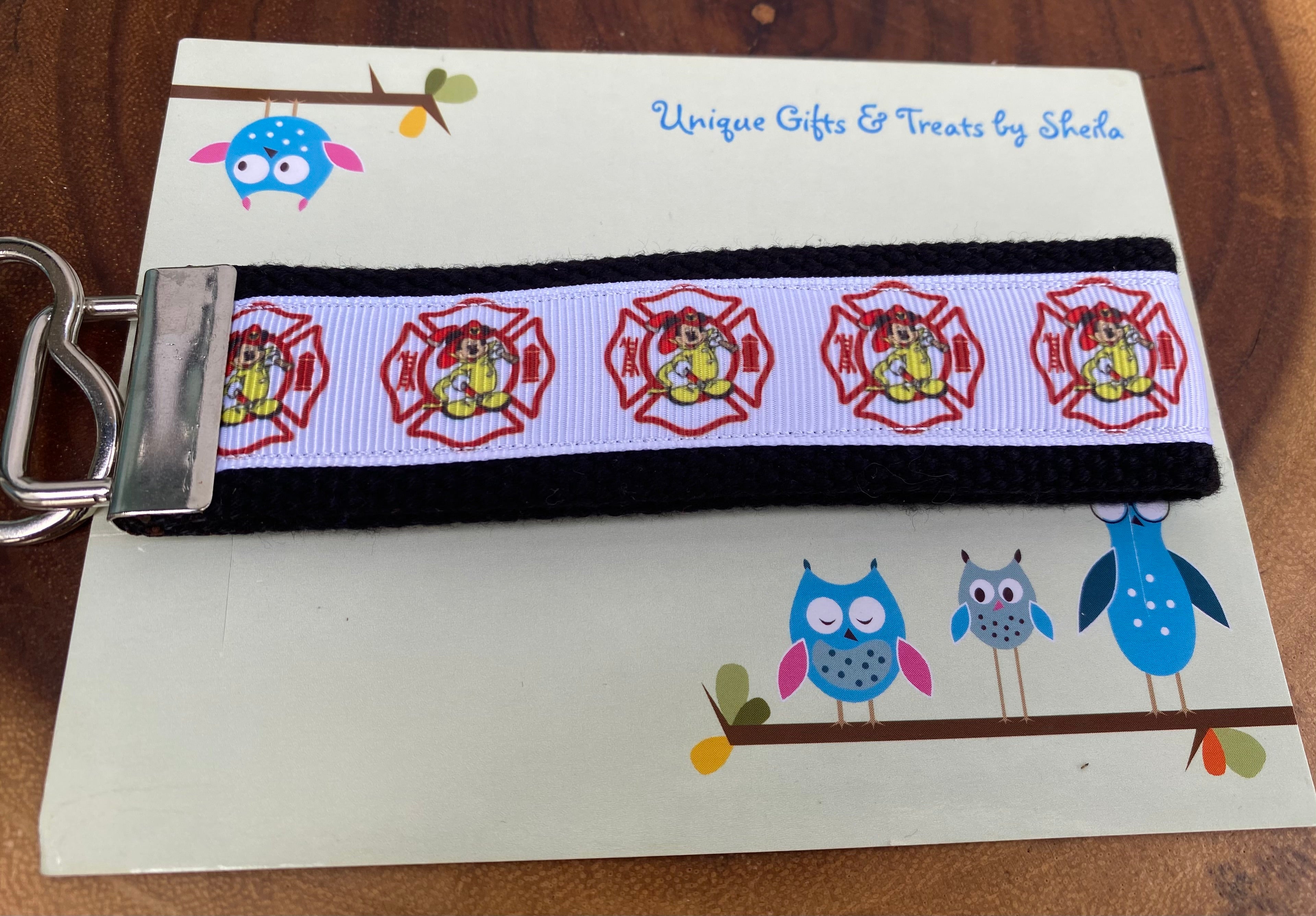 Mickey Firefighter Keychain; Keyfob